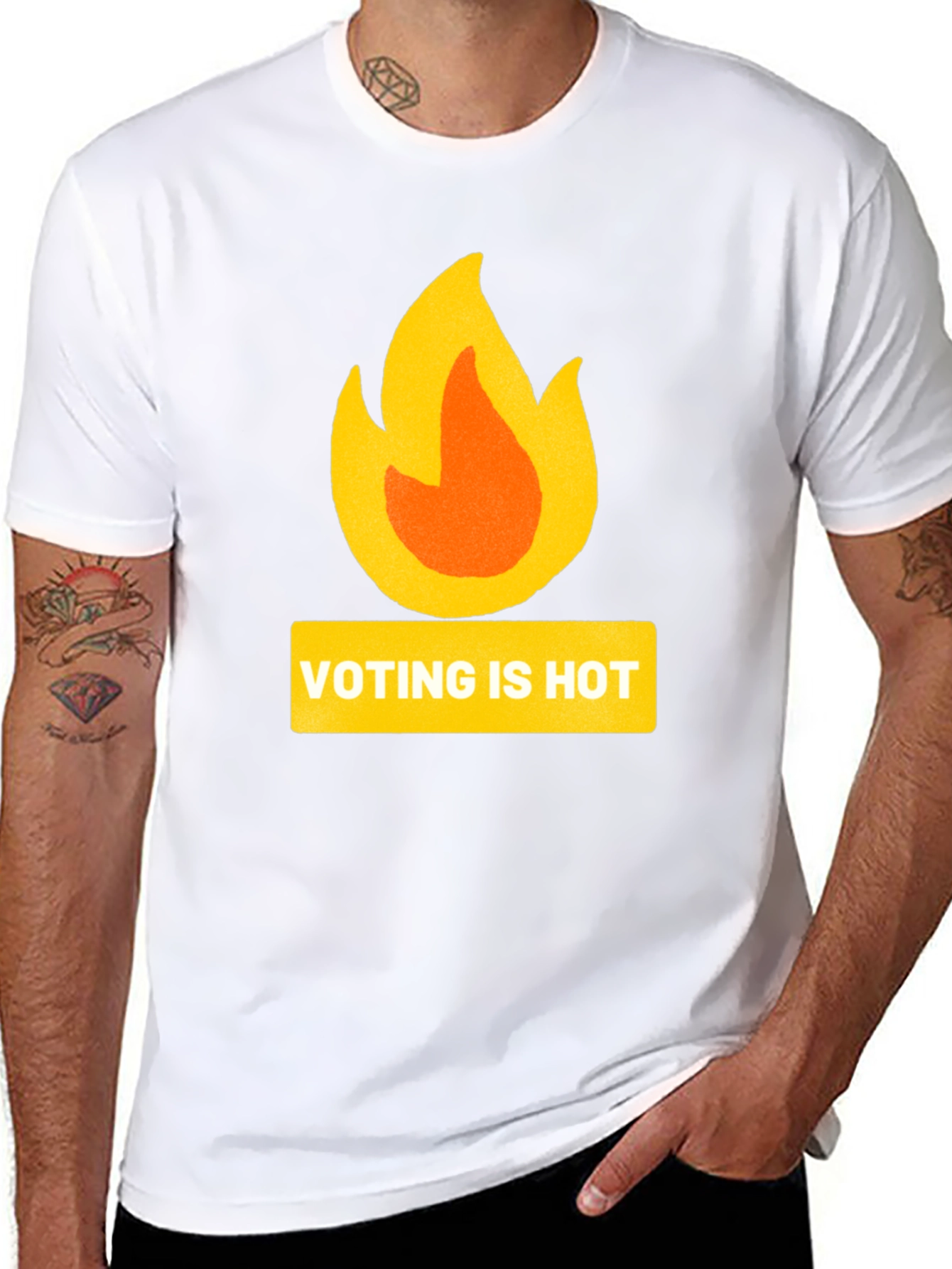 Voting is Hot T-Shirt: Black Graphic Tee
