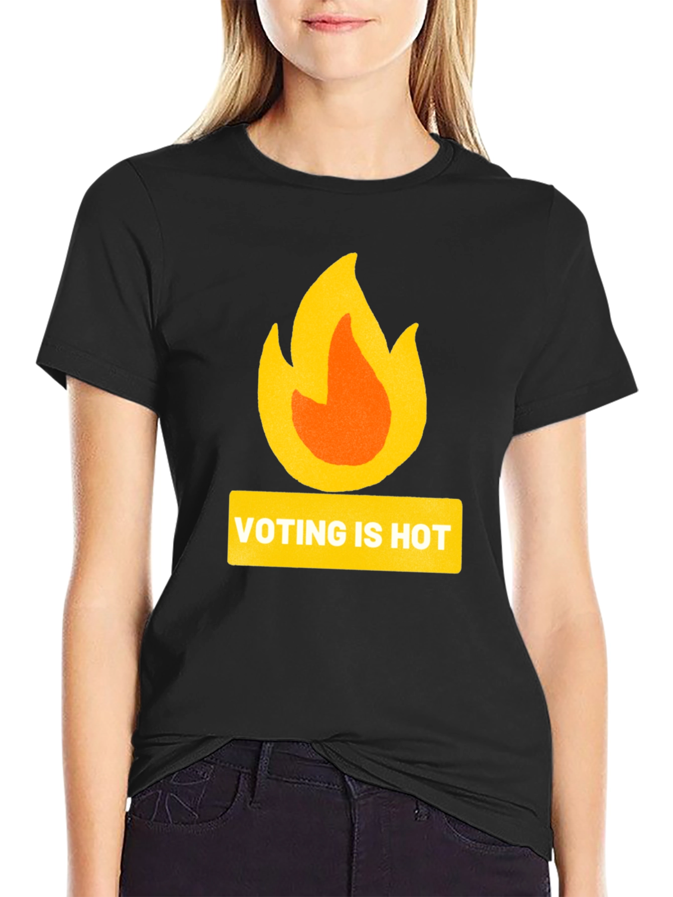Voting is Hot T-Shirt: Black Graphic Tee