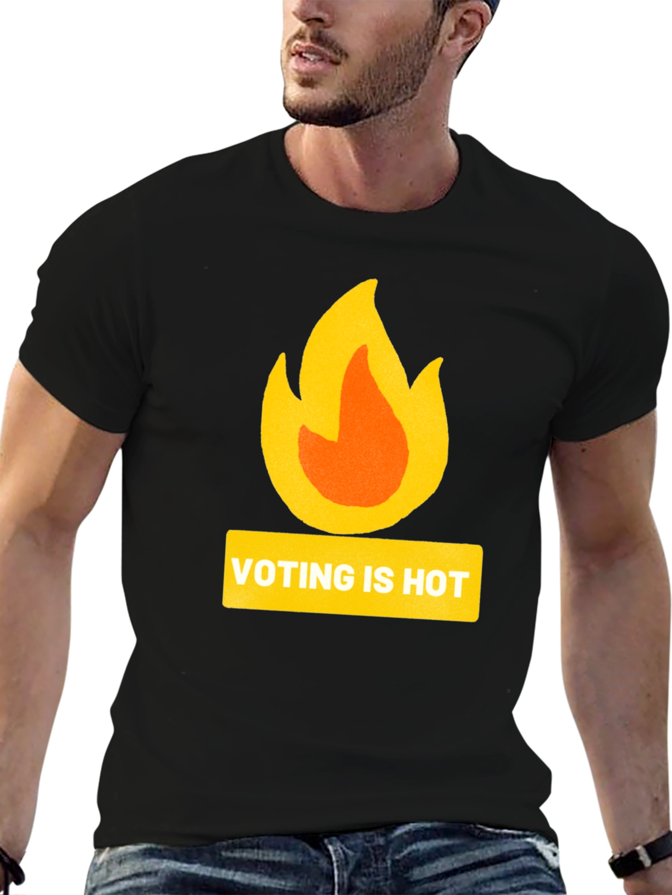 Voting is Hot T-Shirt: Black Graphic Tee