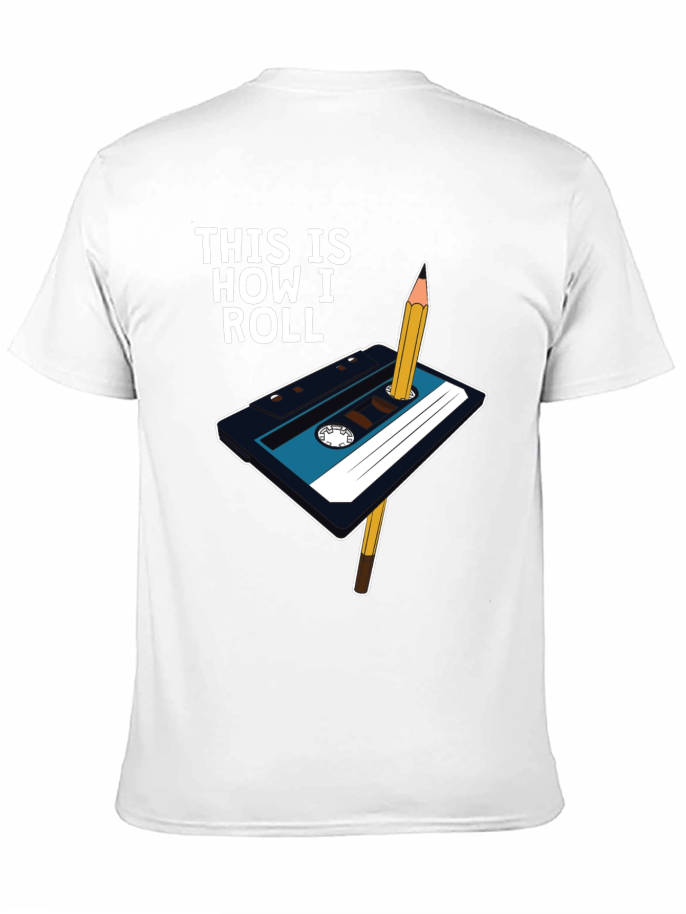 Retro Cassette Tape & Pencil T-Shirt