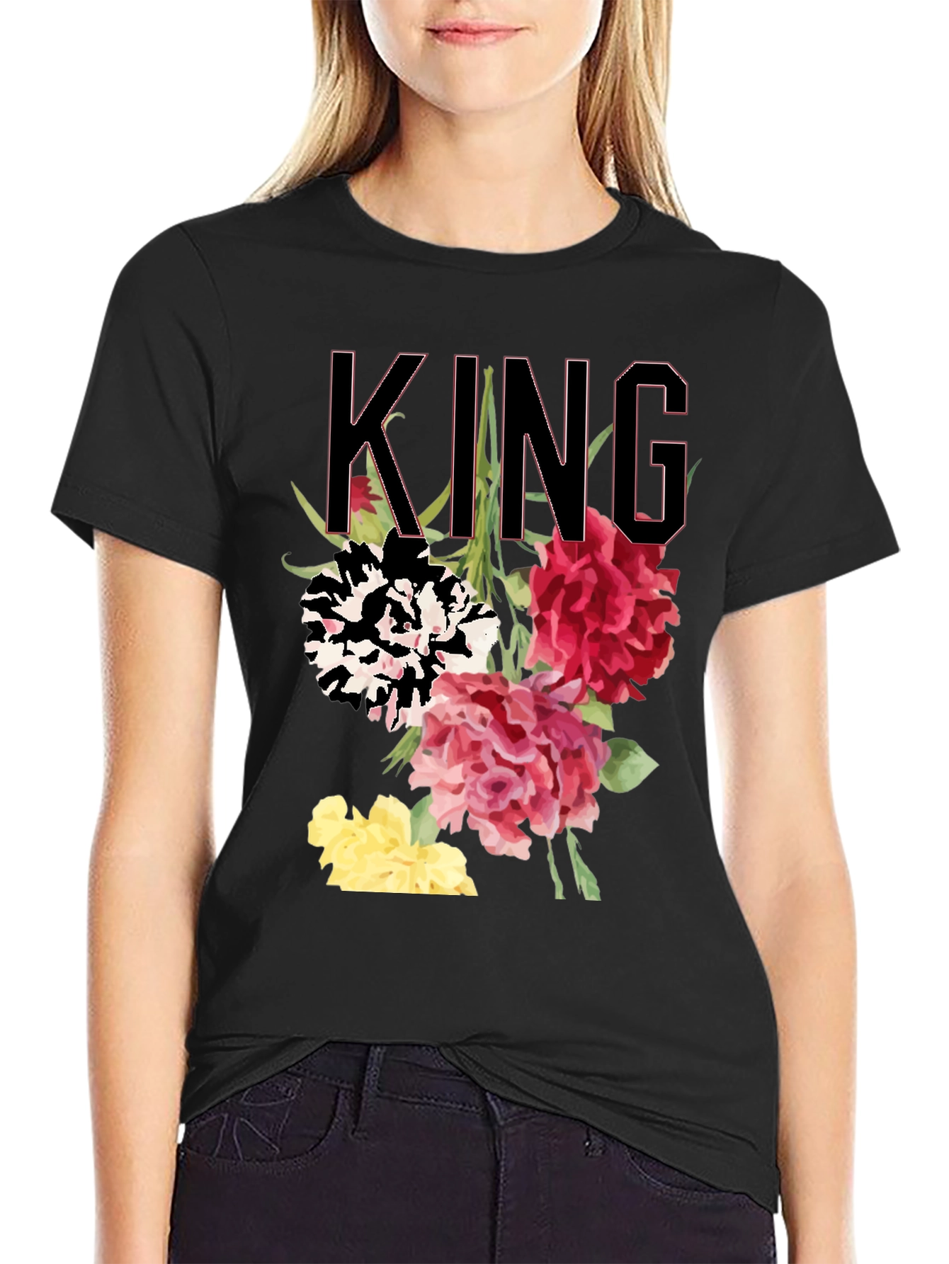 Floral King Graphic Tee - Stylish Mens T-Shirt