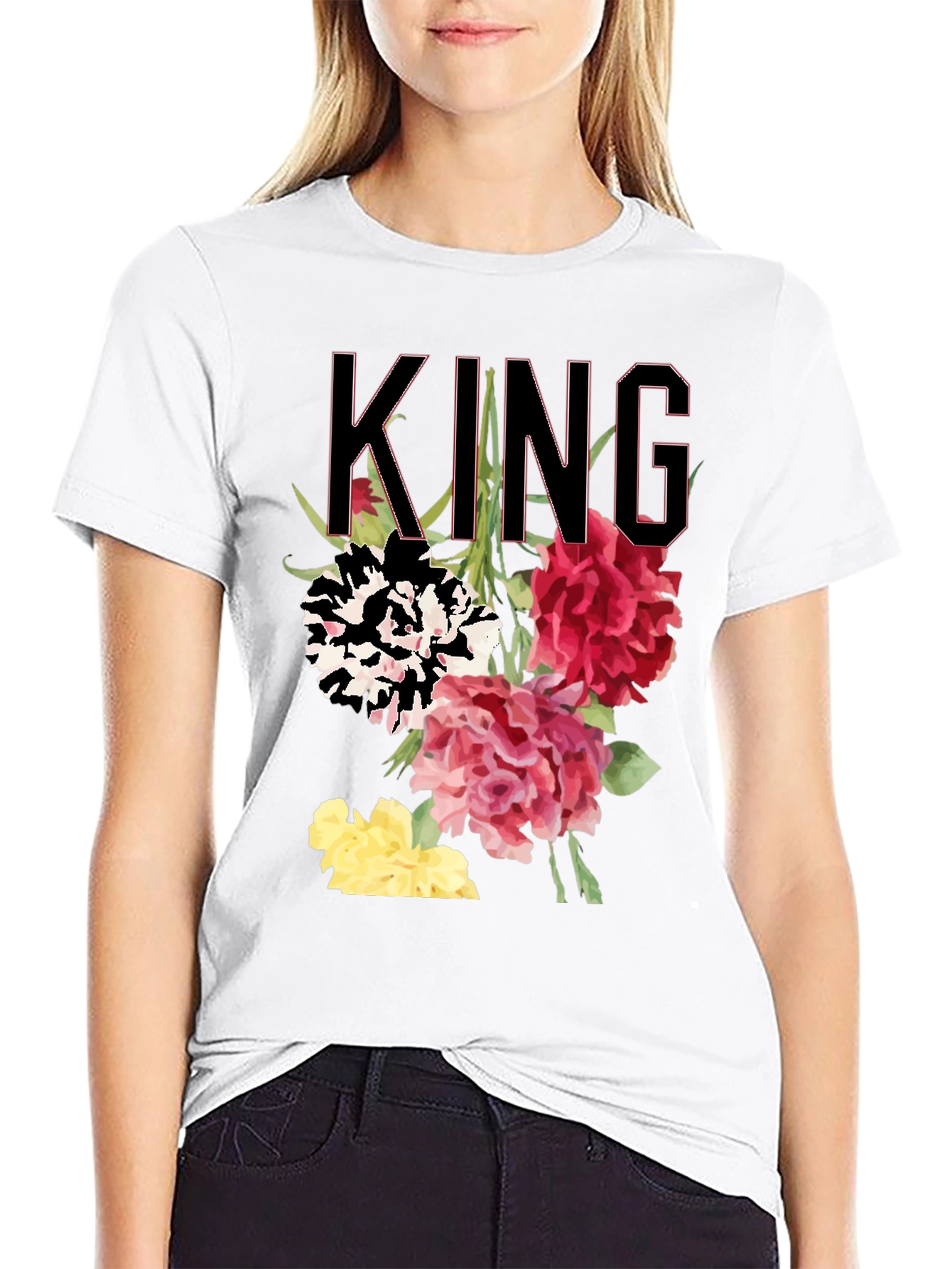 Floral King Graphic Tee - Stylish Mens T-Shirt