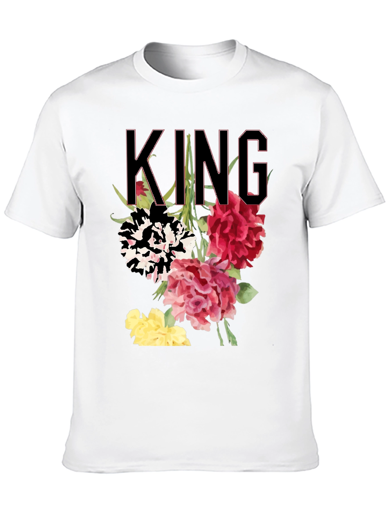 Floral King Graphic Tee - Stylish Mens T-Shirt