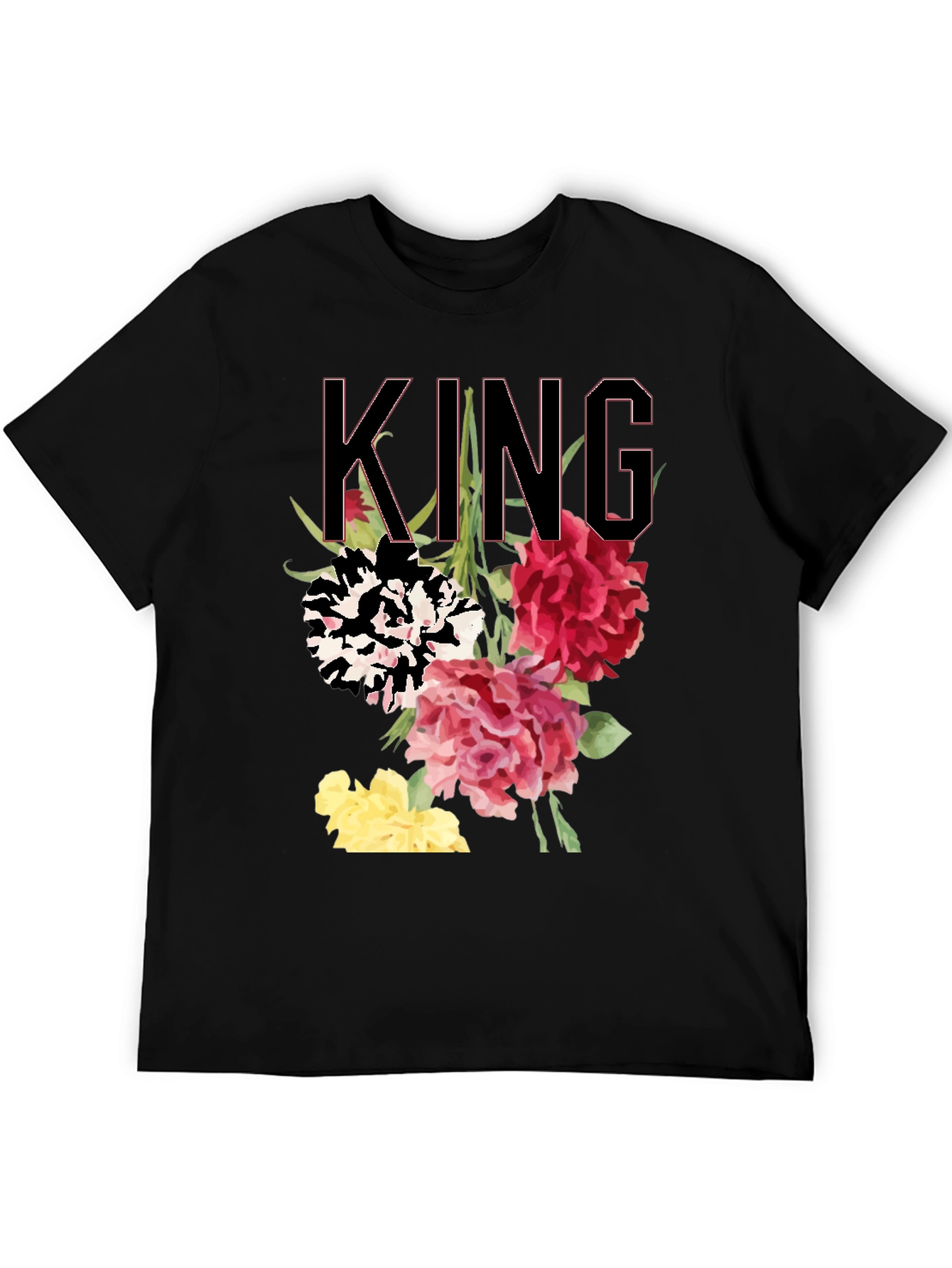 Floral King Graphic Tee - Stylish Mens T-Shirt