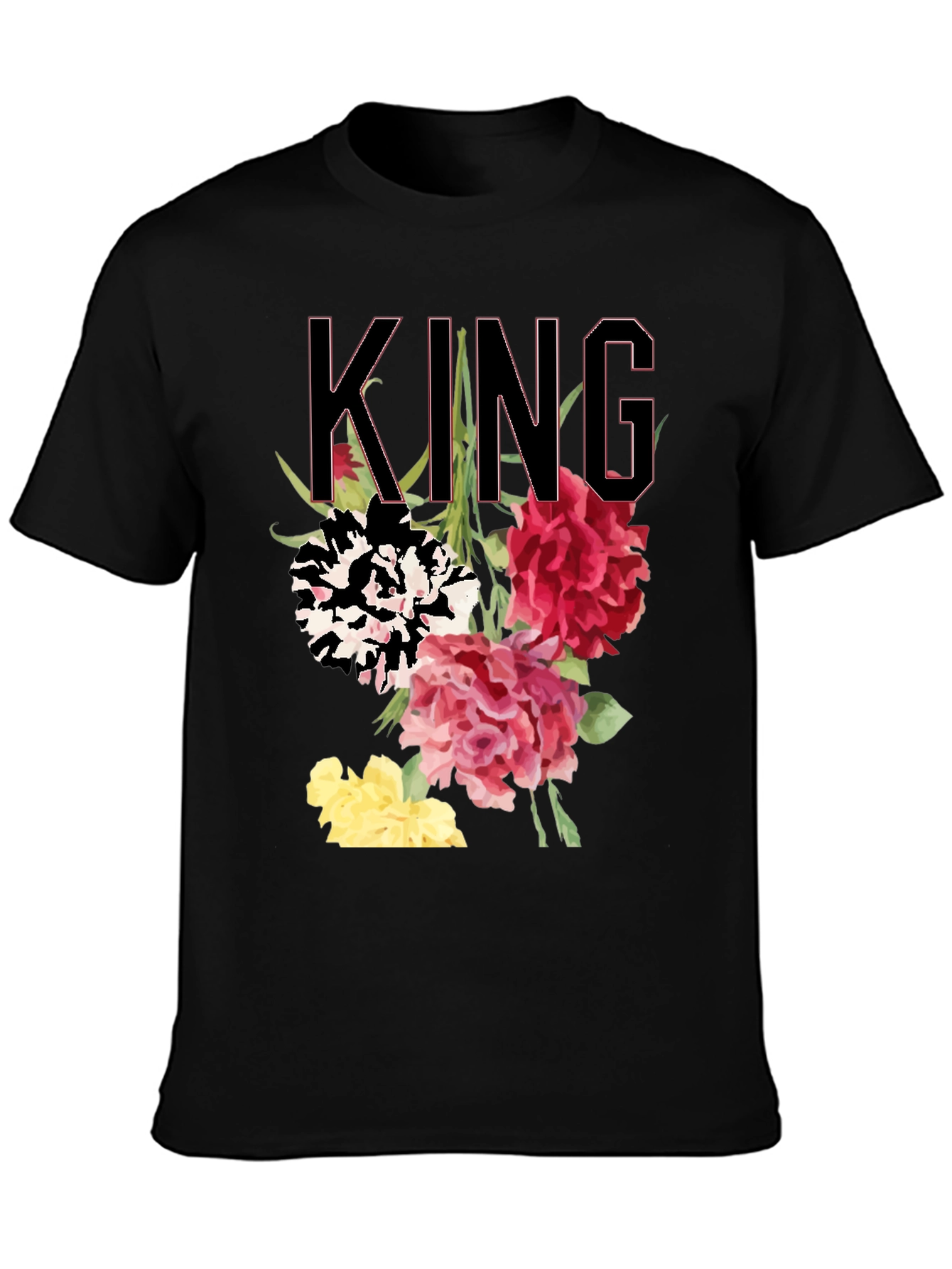 Floral King Graphic Tee - Stylish Mens T-Shirt