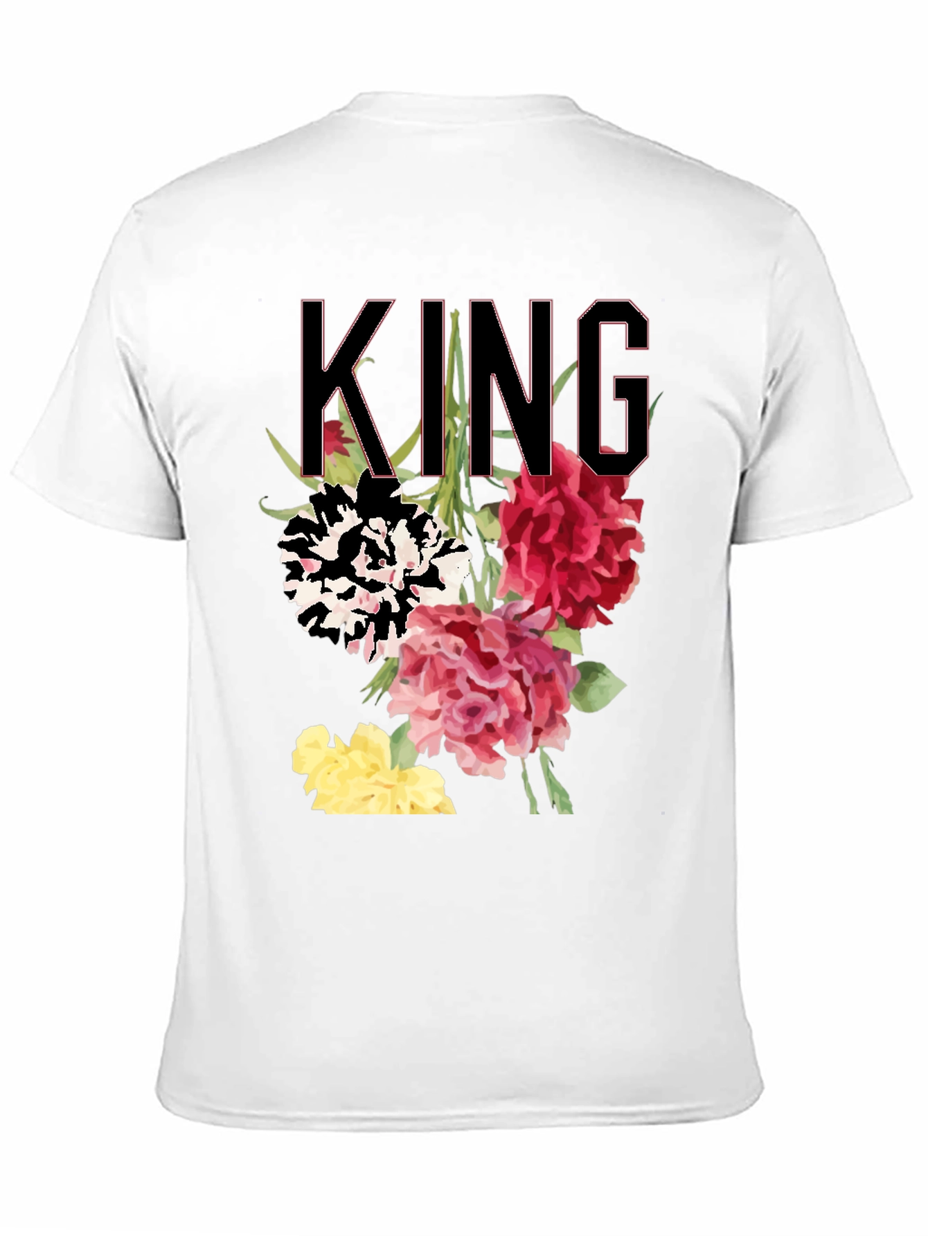 Floral King Graphic Tee - Stylish Mens T-Shirt
