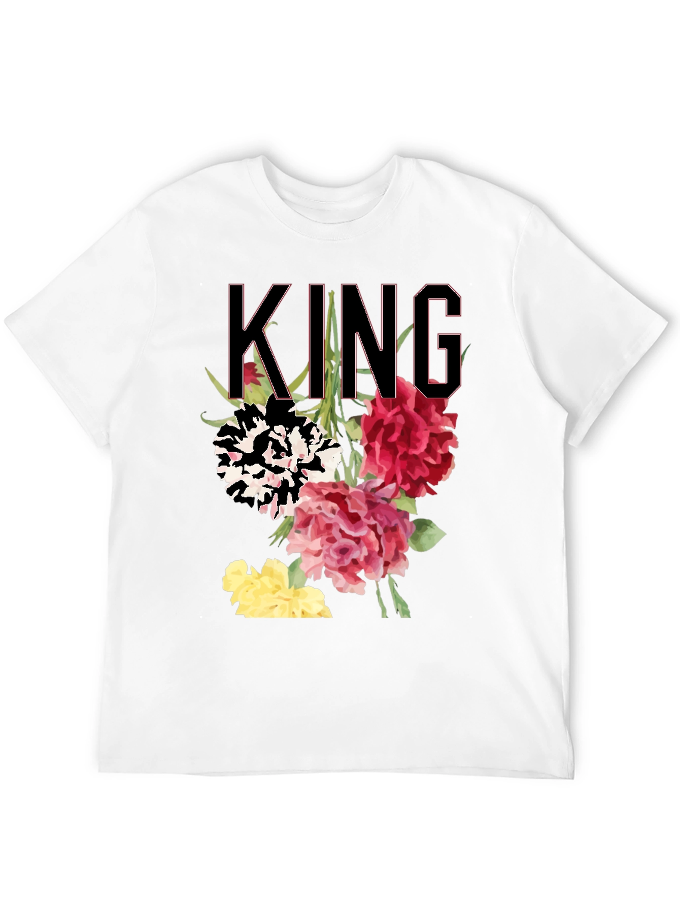 Floral King Graphic Tee - Stylish Mens T-Shirt