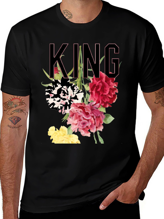 Floral King Graphic Tee - Stylish Mens T-Shirt
