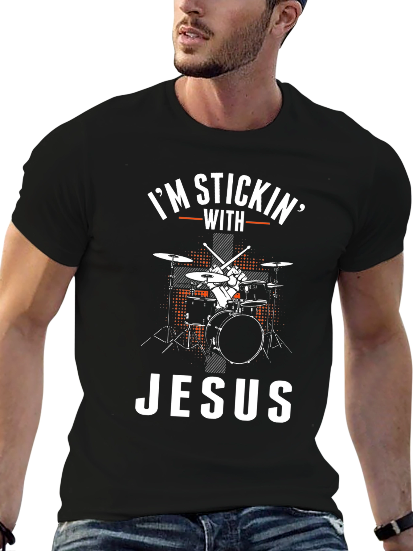 Im Stickin With Jesus Drummer T-Shirt