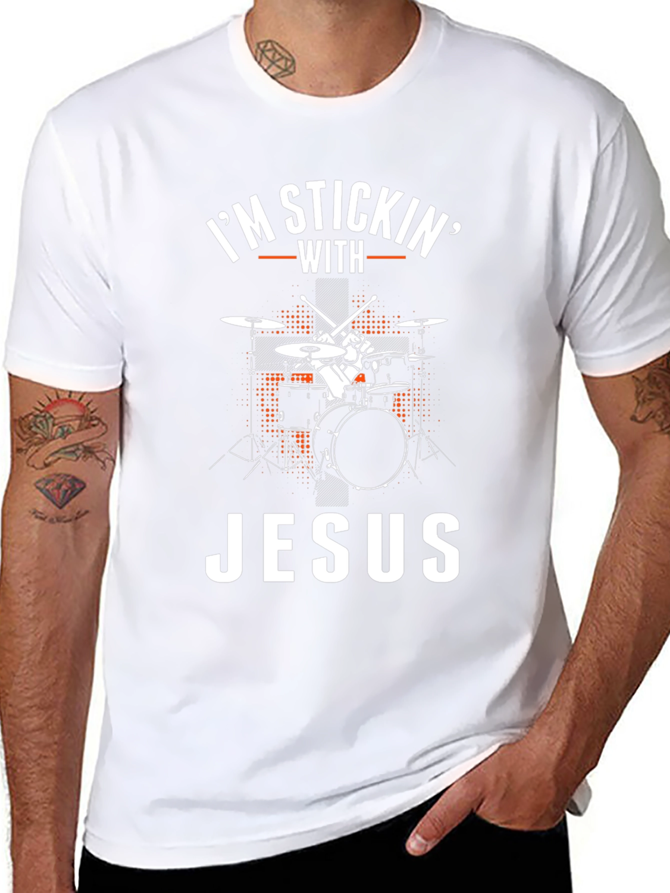 Im Stickin With Jesus Drummer T-Shirt