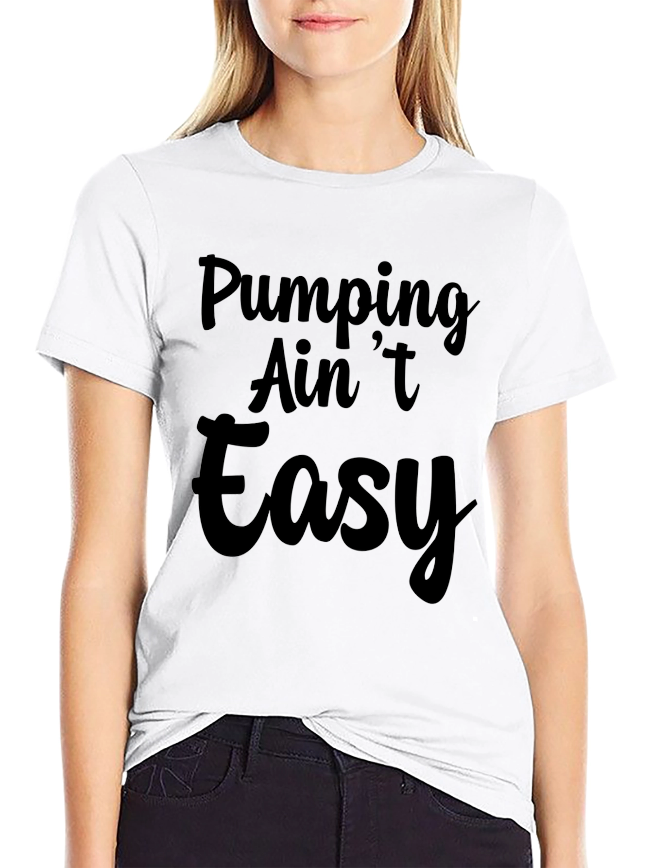 Pumping Aint Easy Black Graphic Tee
