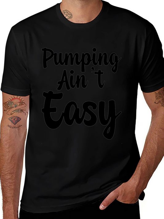 Pumping Aint Easy Black Graphic Tee