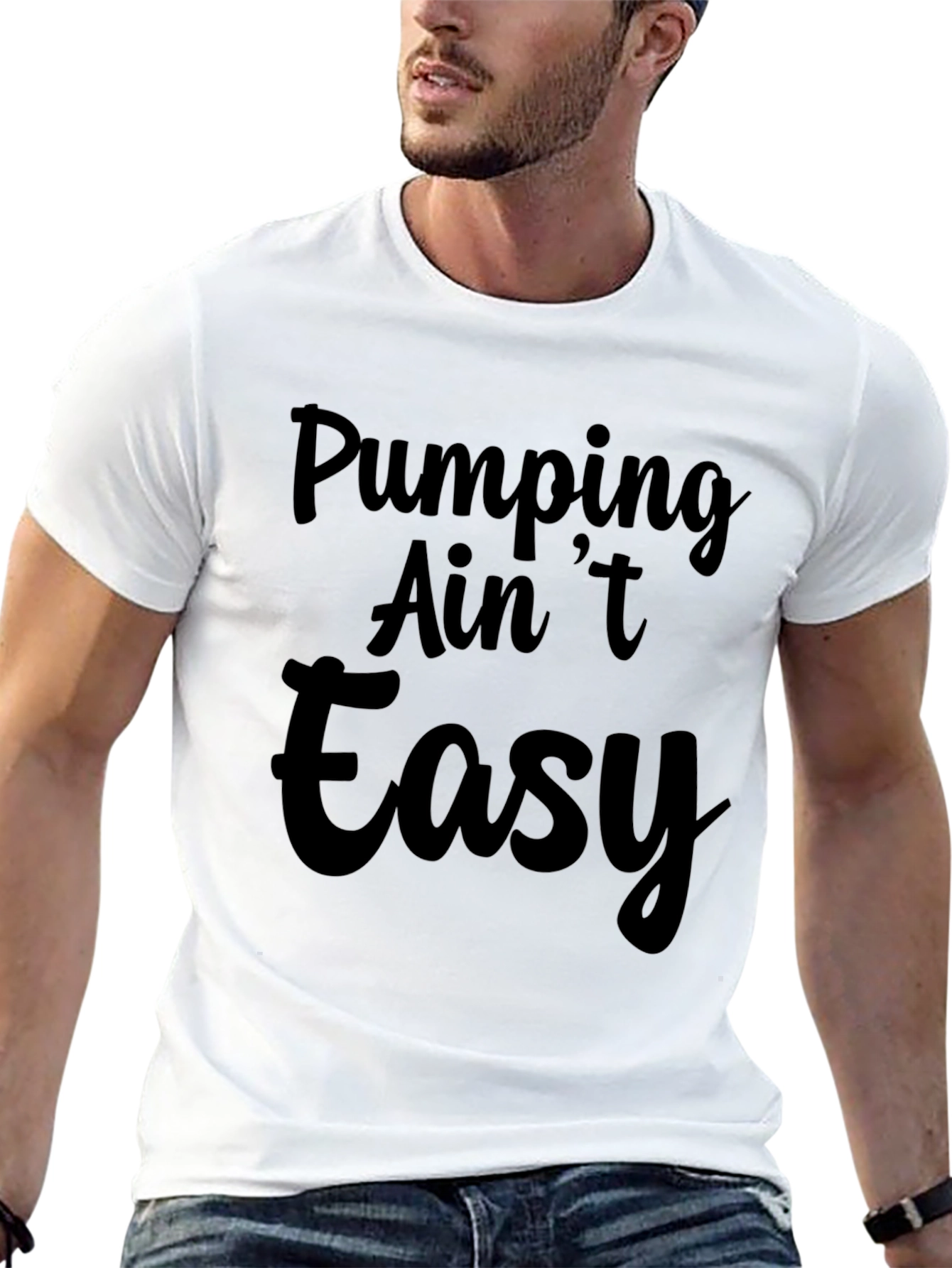 Pumping Aint Easy Black Graphic Tee