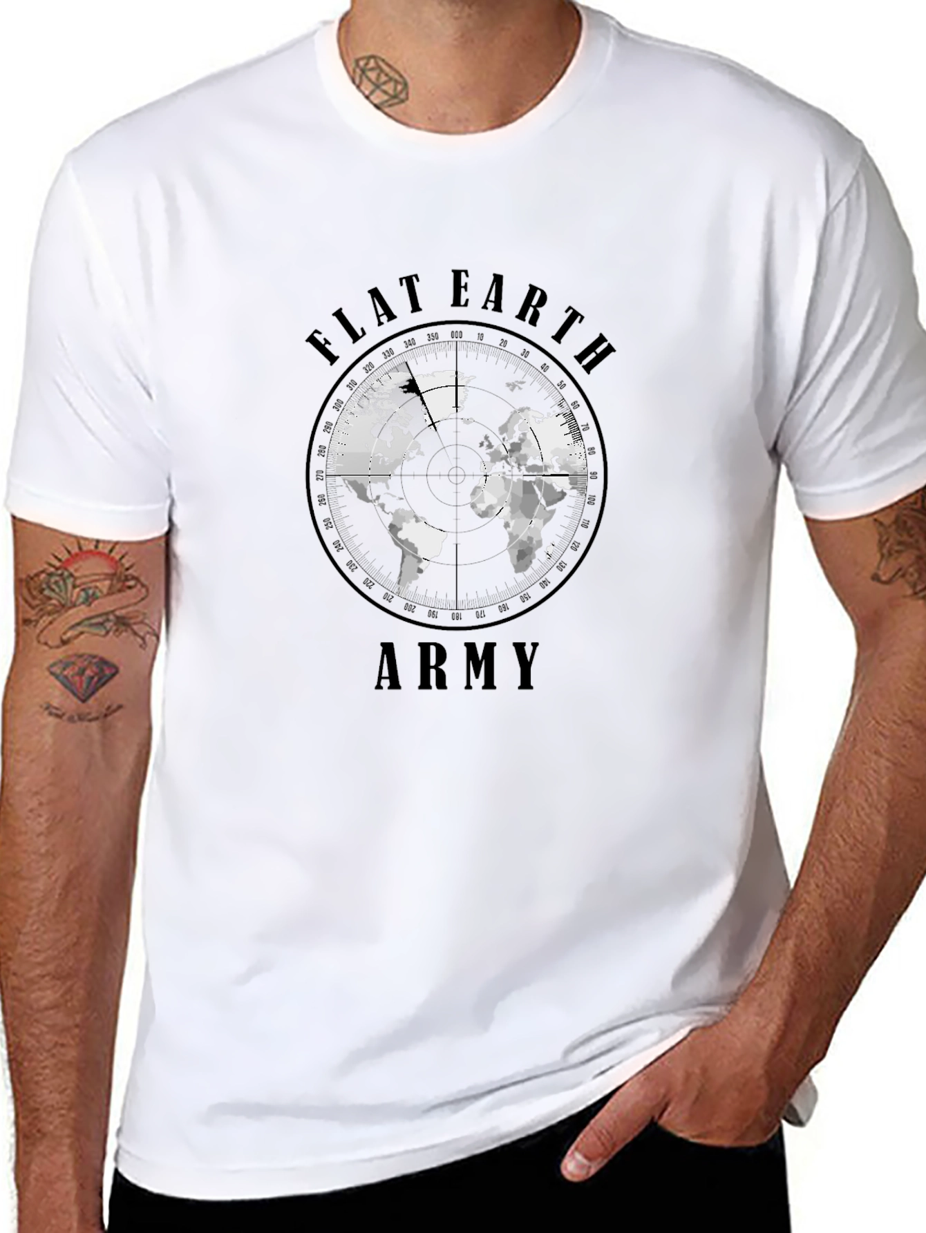 Flat Earth Army Black T-Shirt