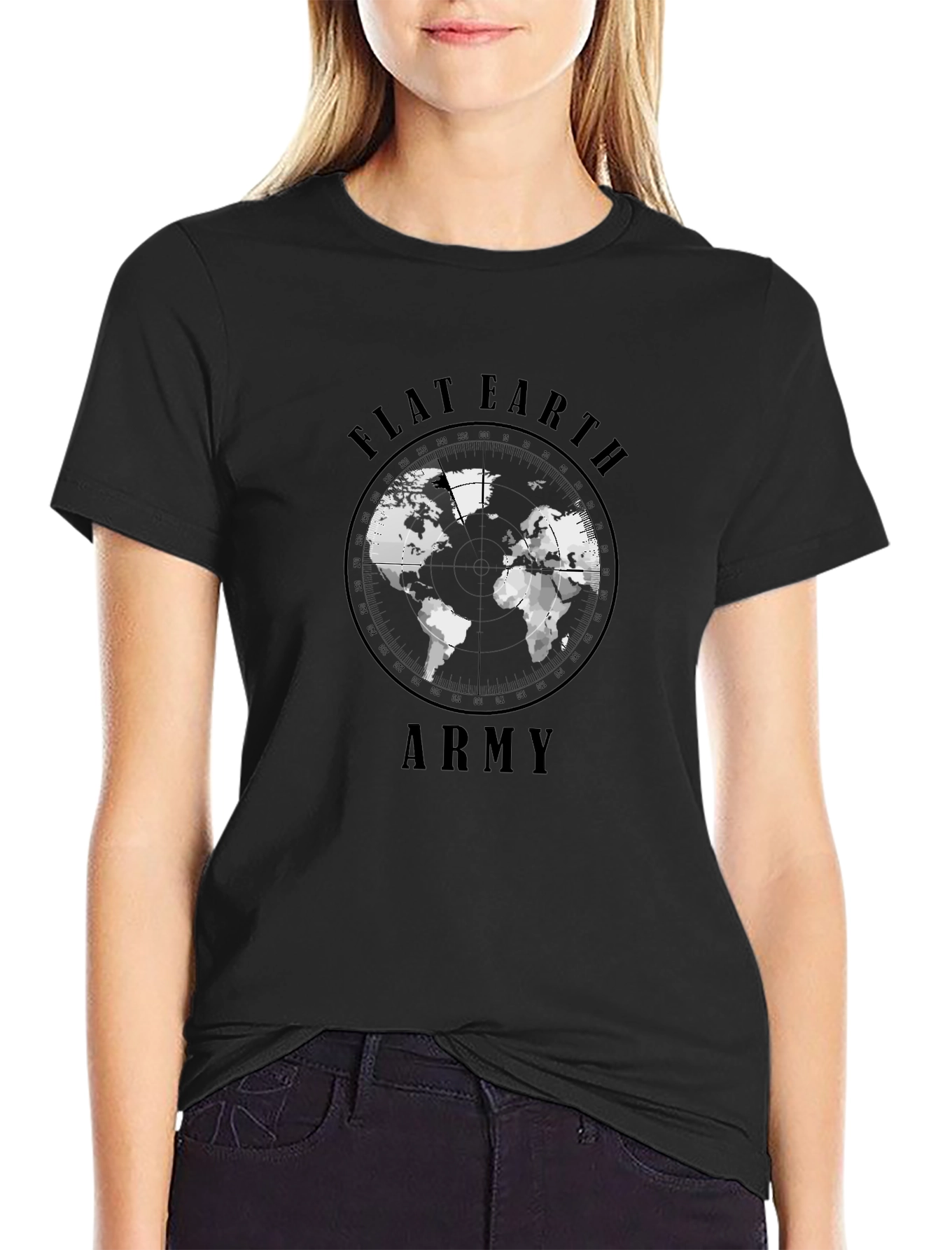 Flat Earth Army Black T-Shirt