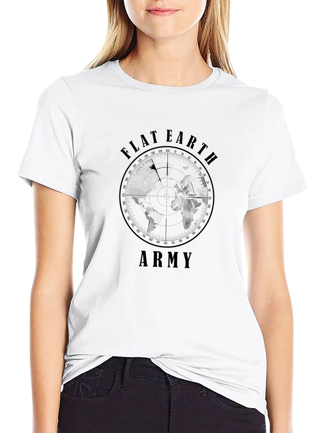 Flat Earth Army Black T-Shirt