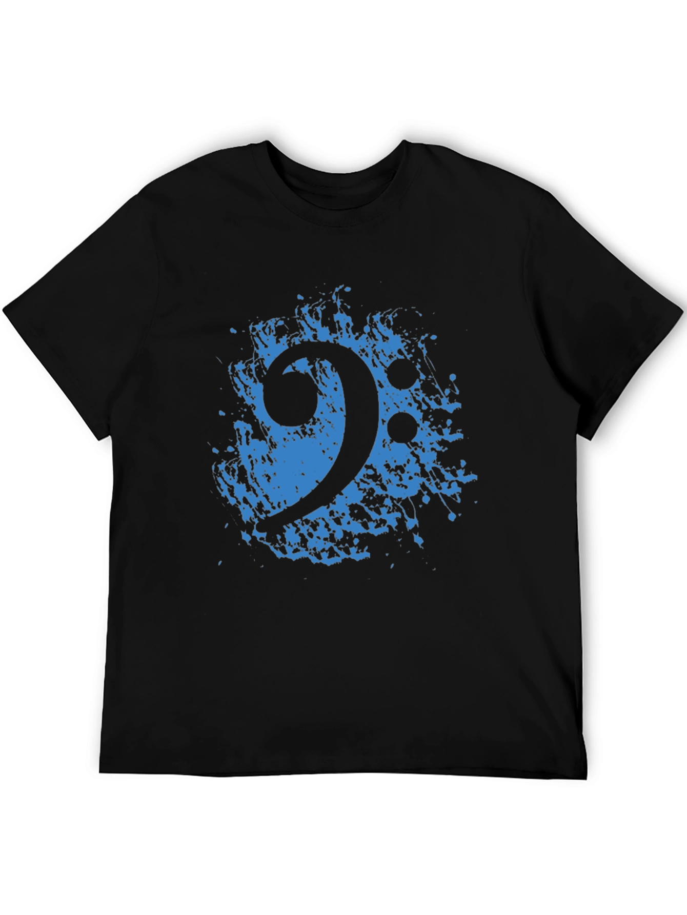 Bass Clef Splash T-Shirt - Black Music Tee