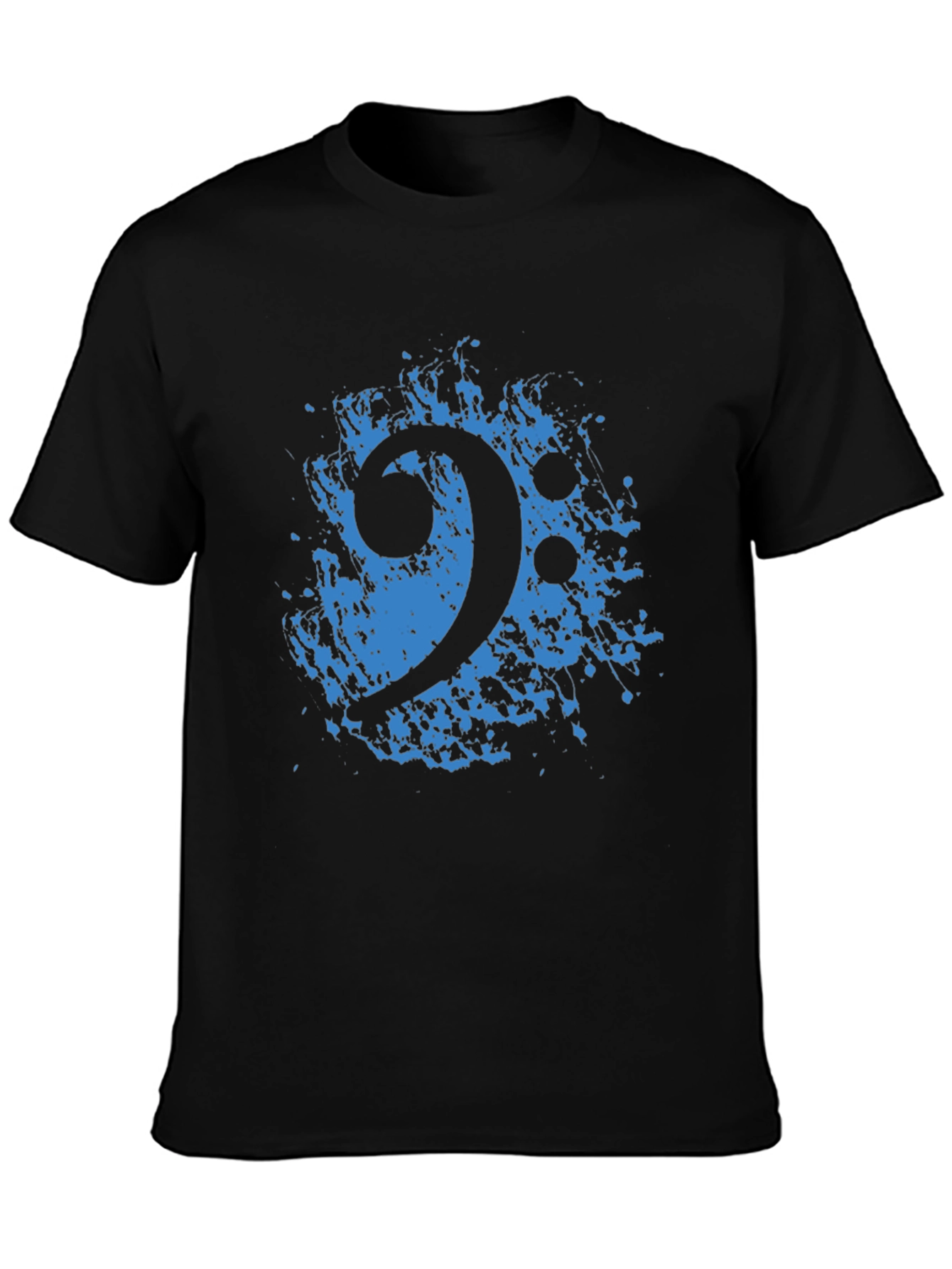 Bass Clef Splash T-Shirt - Black Music Tee