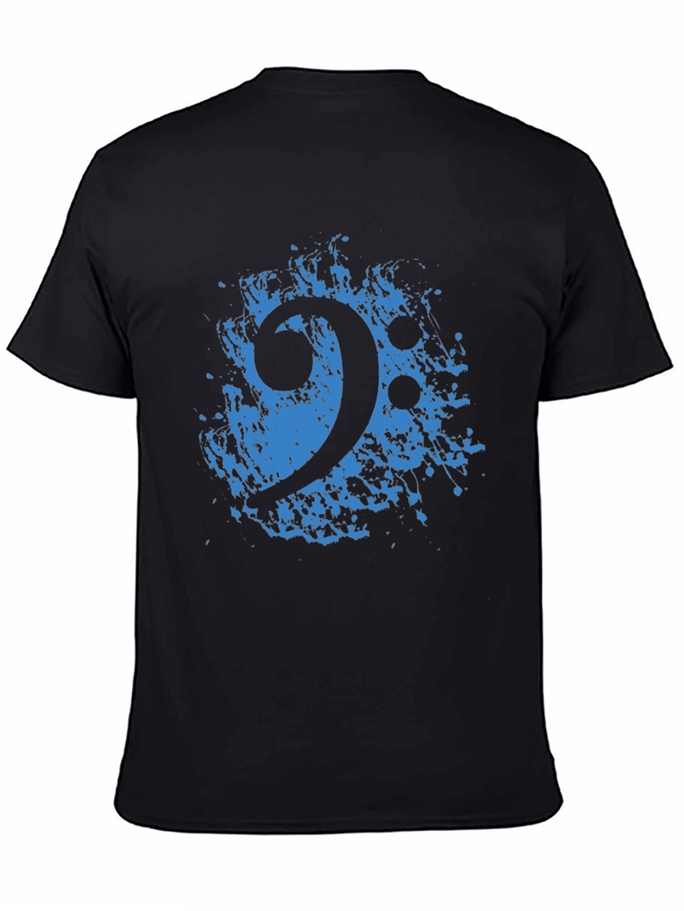 Bass Clef Splash T-Shirt - Black Music Tee