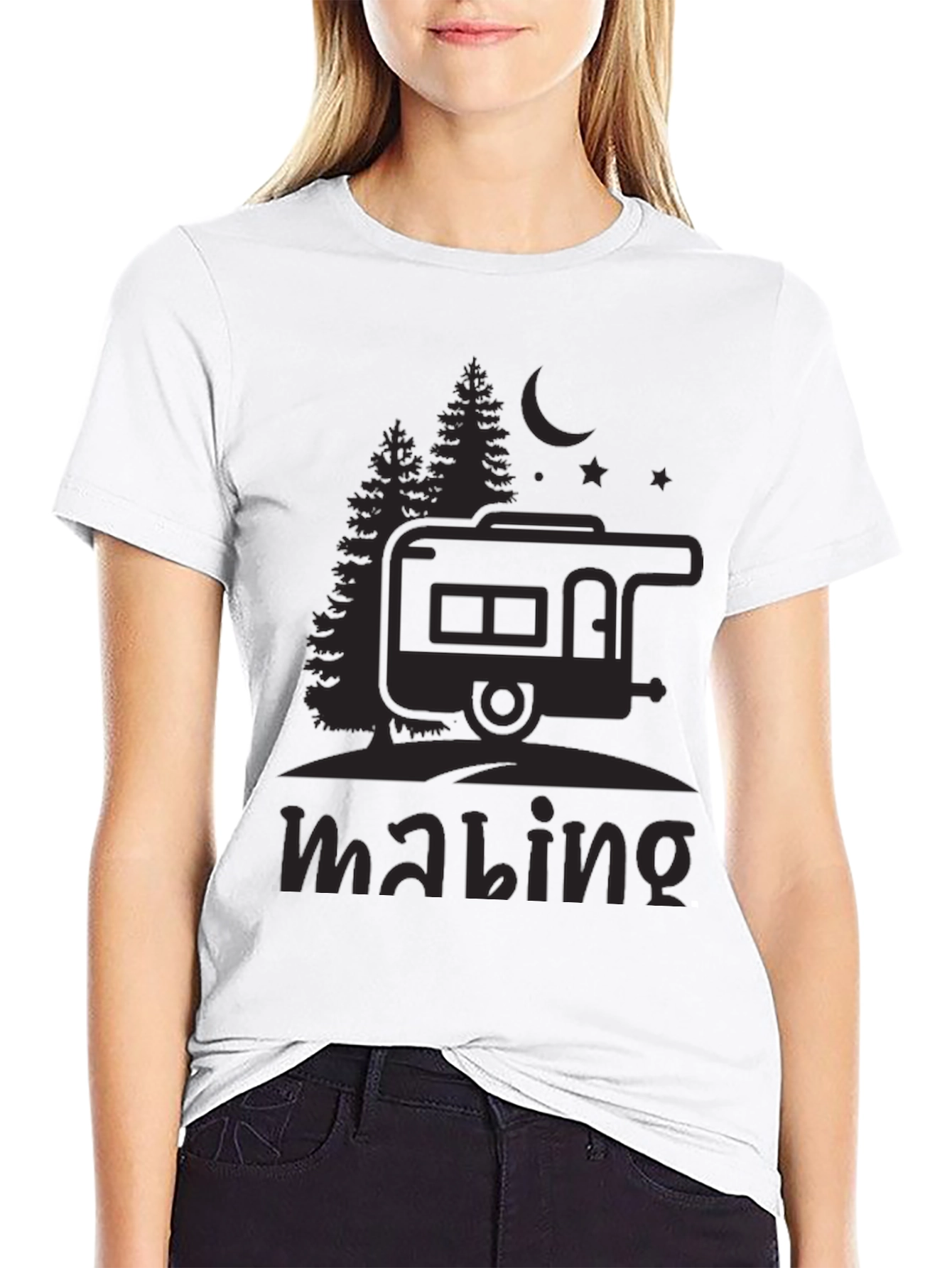 Camping Adventure Black T-Shirt