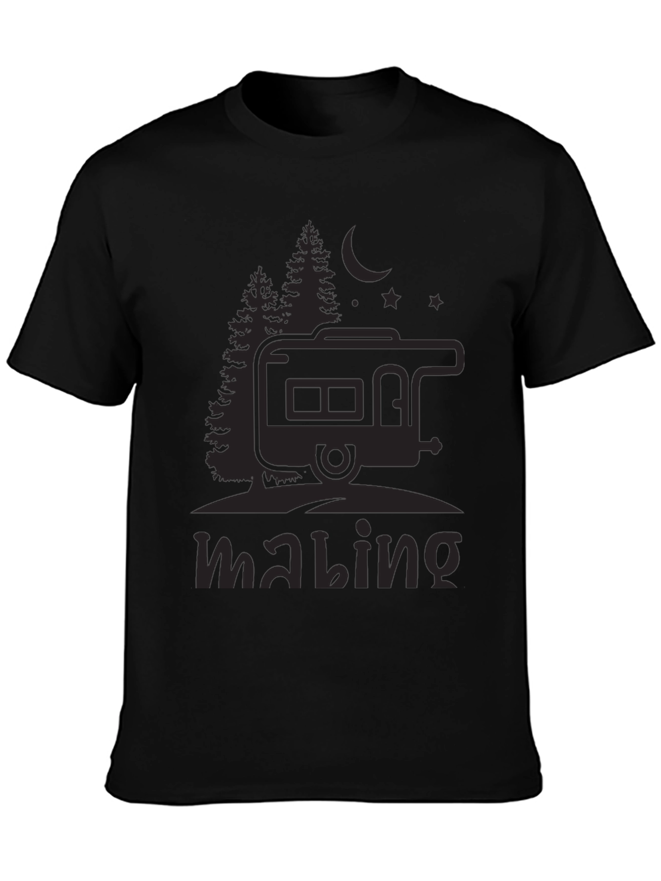 Camping Adventure Black T-Shirt