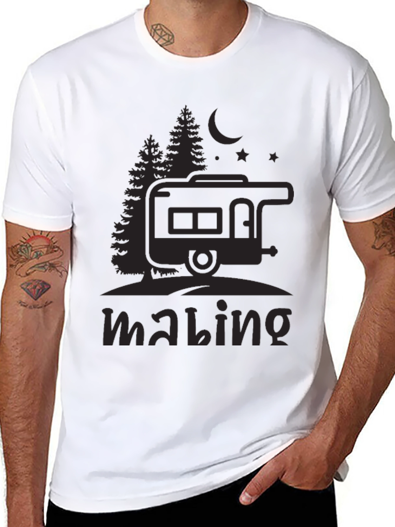Camping Adventure Black T-Shirt