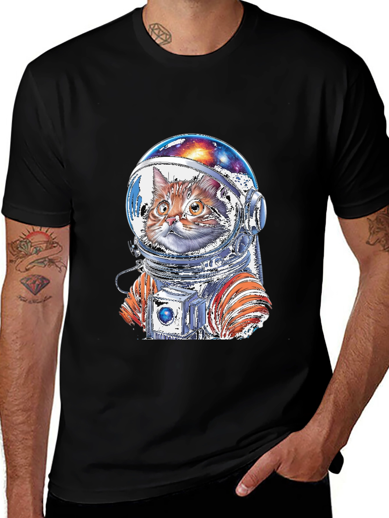 Cat Astronaut Graphic T-Shirt - Space Adventure