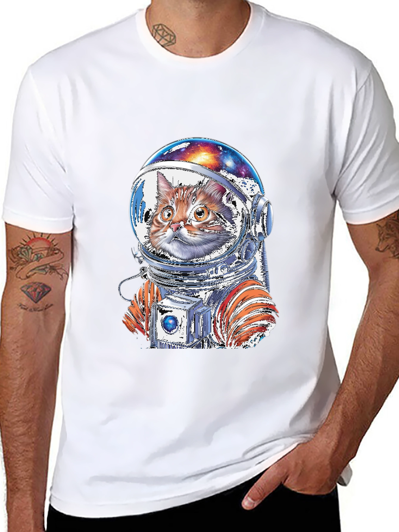 Cat Astronaut Graphic T-Shirt - Space Adventure