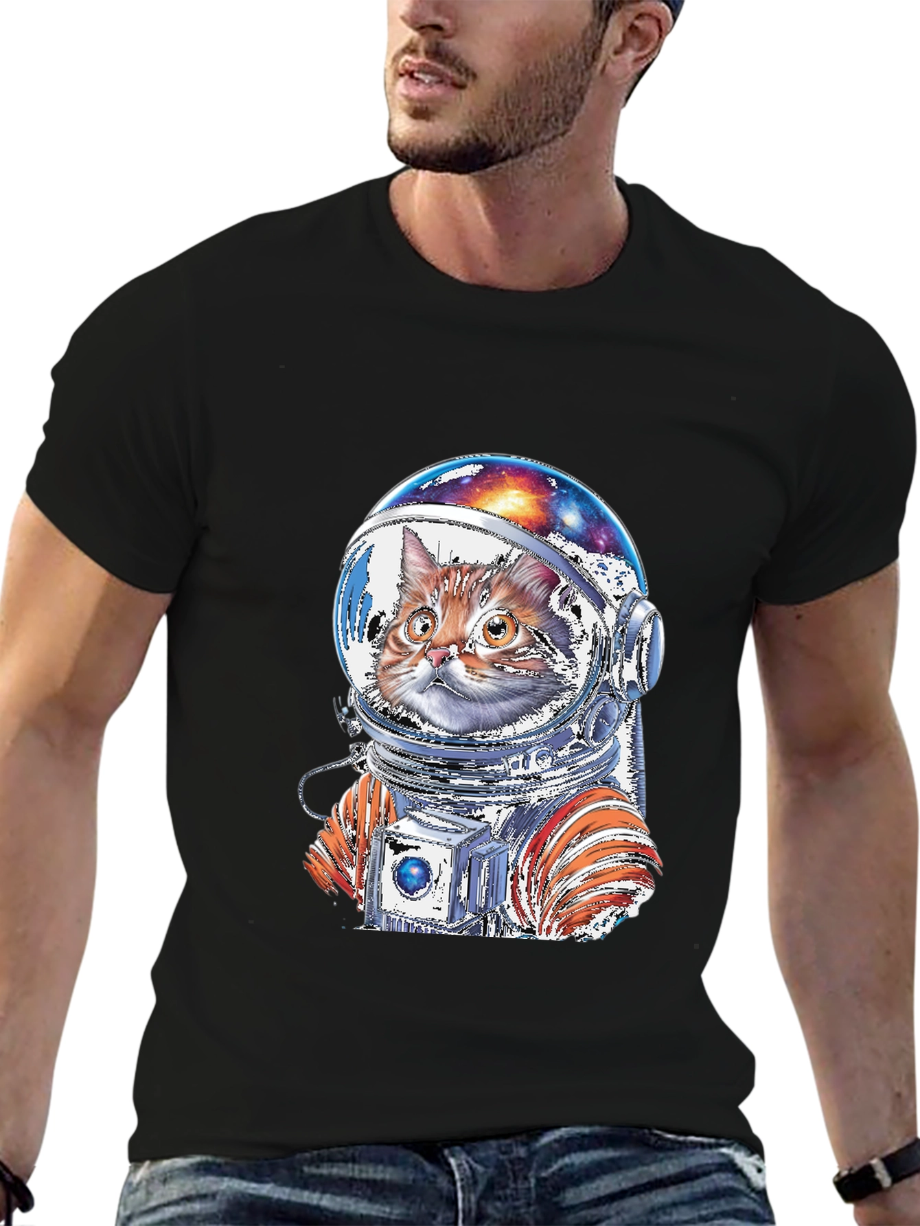 Cat Astronaut Graphic T-Shirt - Space Adventure