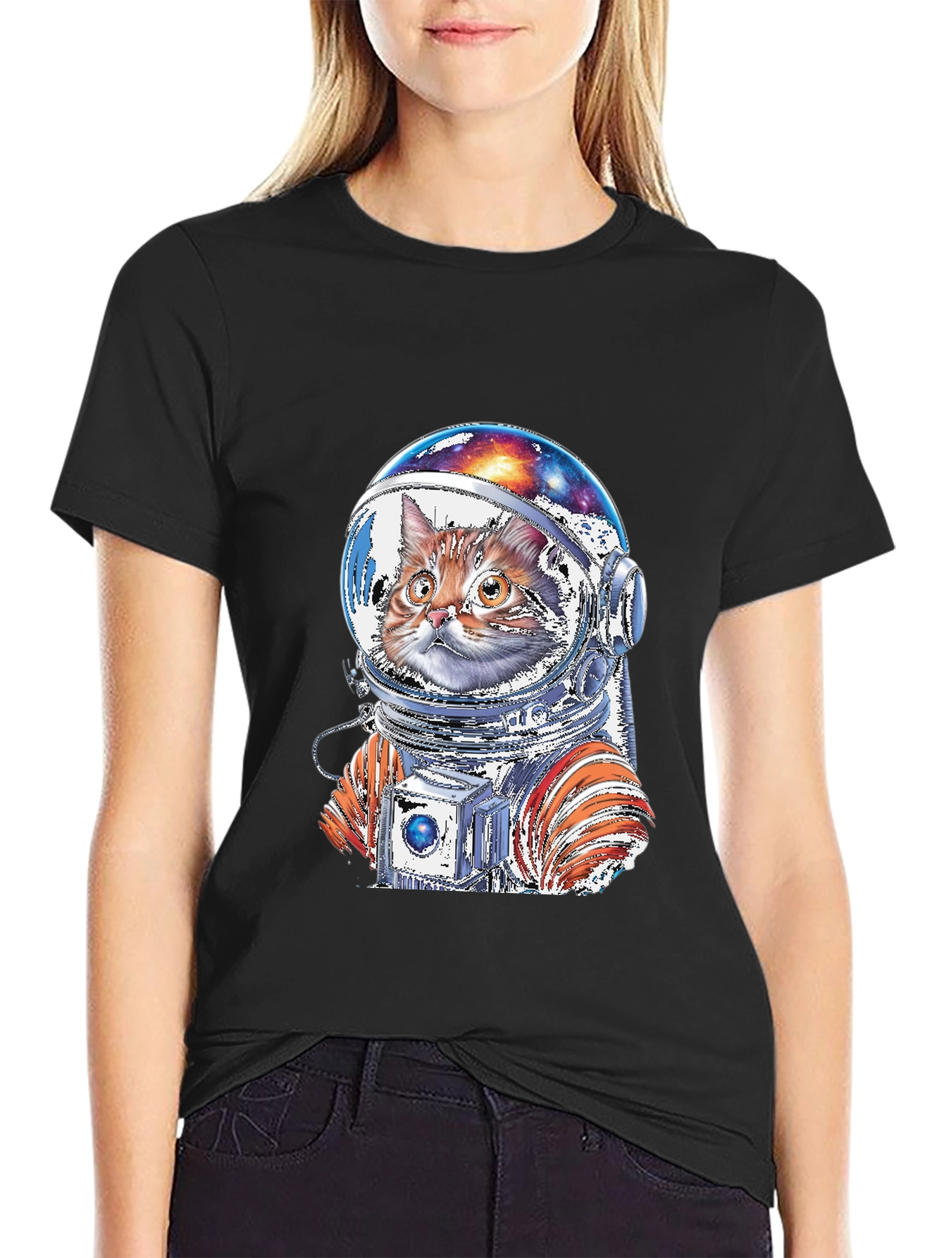 Cat Astronaut Graphic T-Shirt - Space Adventure