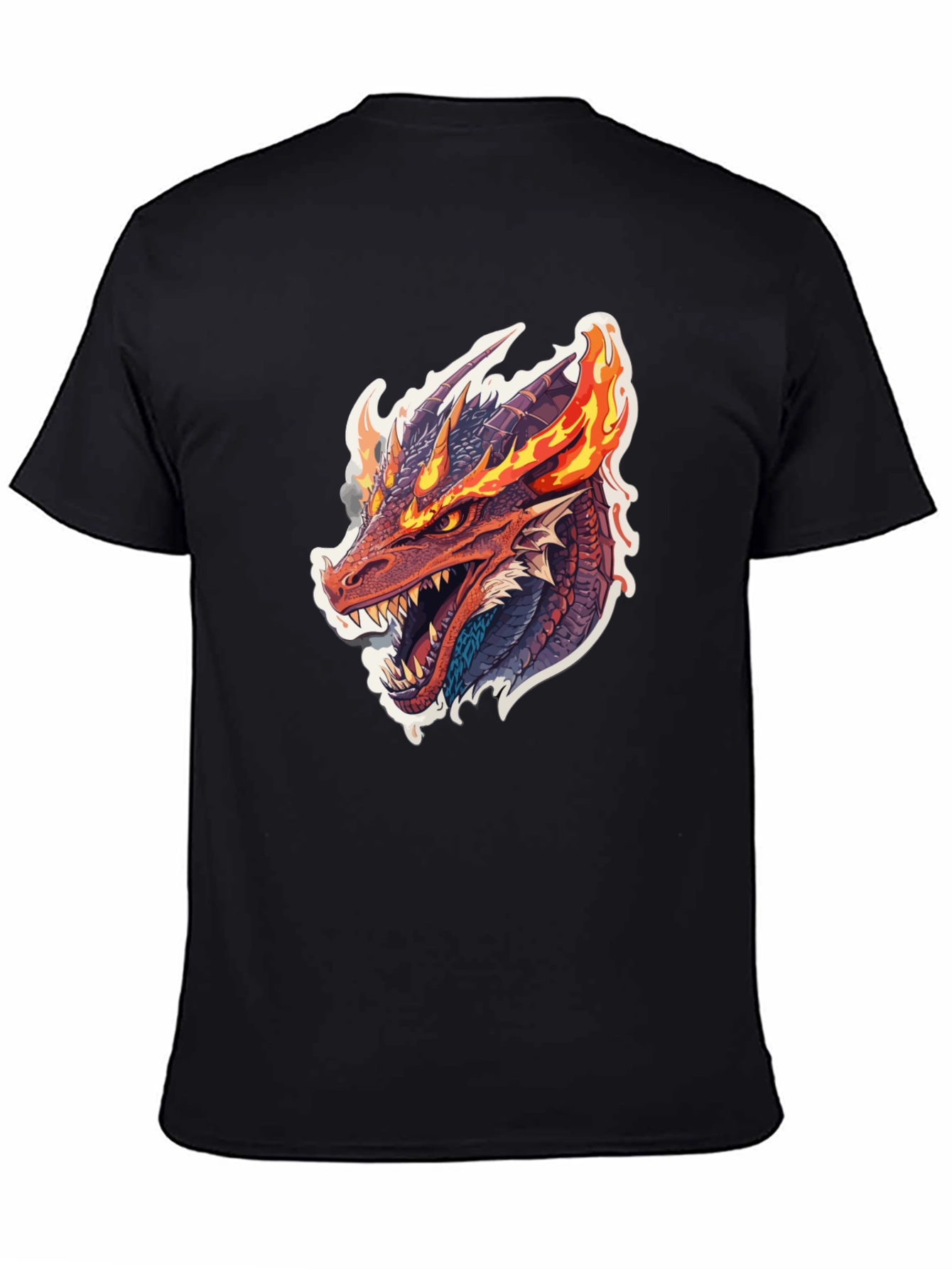 Fiery Dragon Graphic Tee - Mens Black T-Shirt