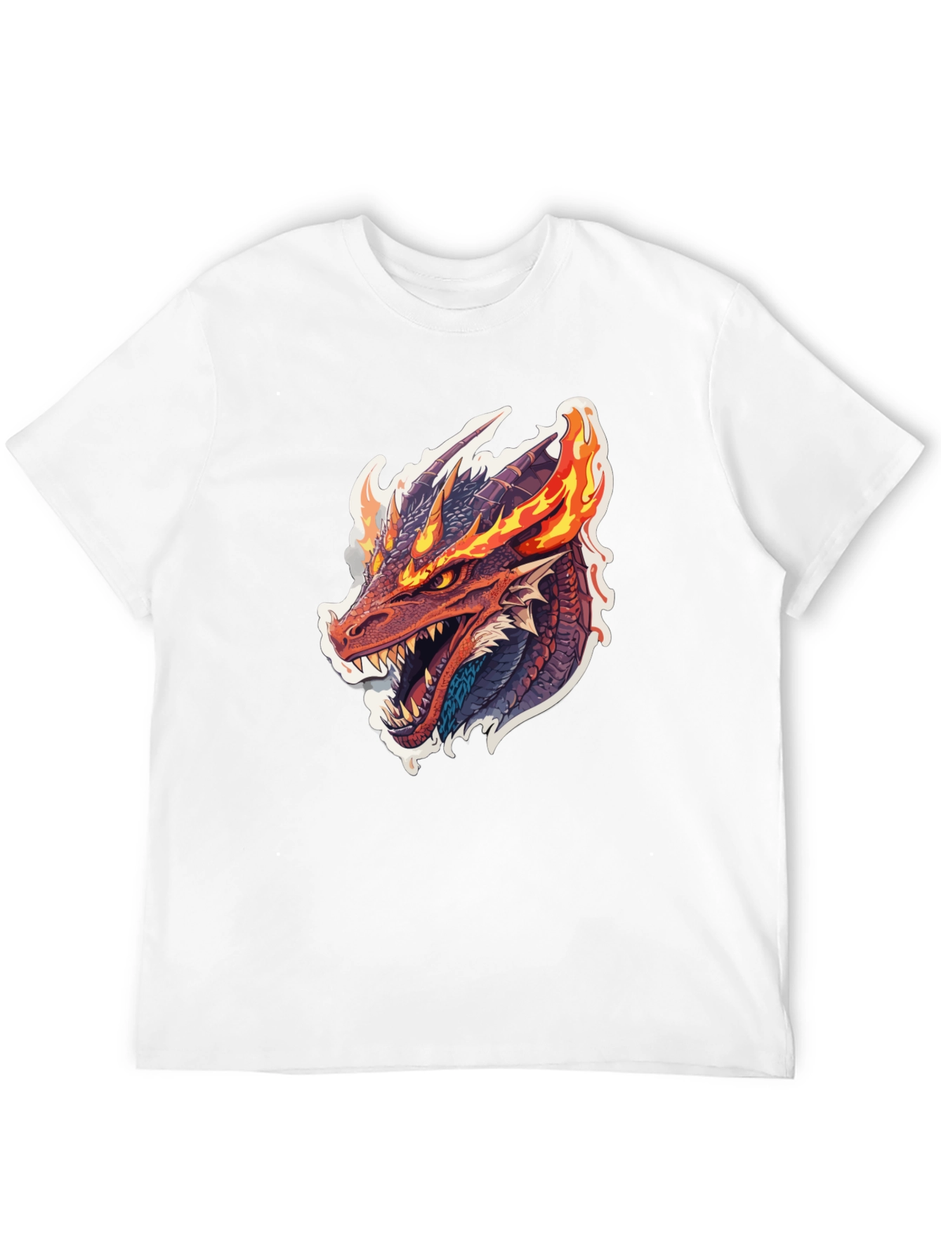 Fiery Dragon Graphic Tee - Mens Black T-Shirt