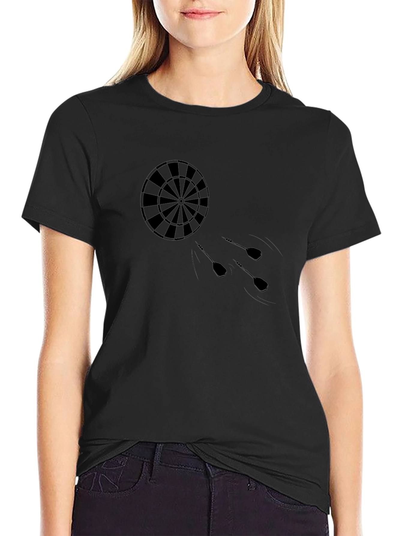 Darts Graphic Tee - Stylish Black T-Shirt