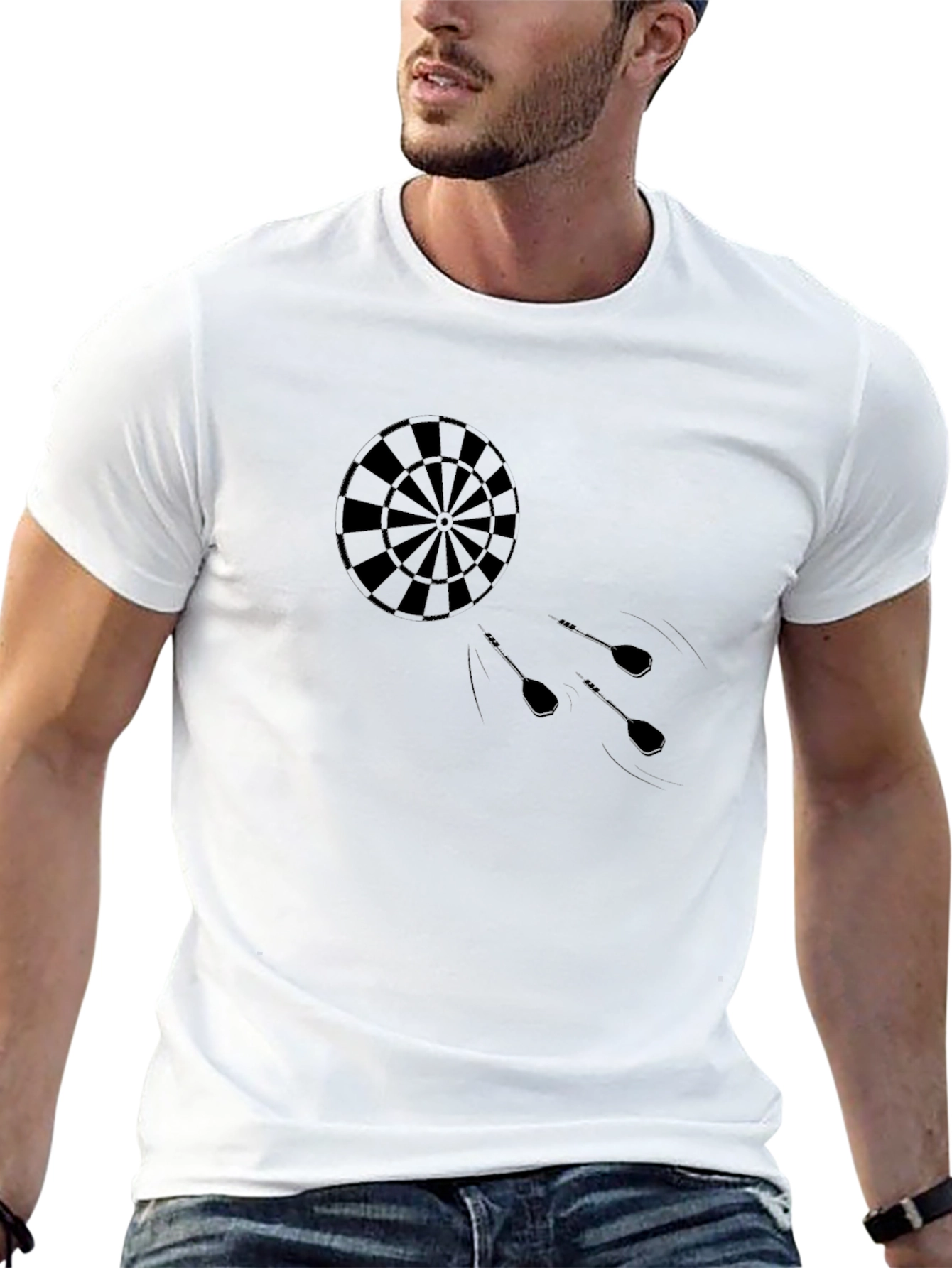 Darts Graphic Tee - Stylish Black T-Shirt