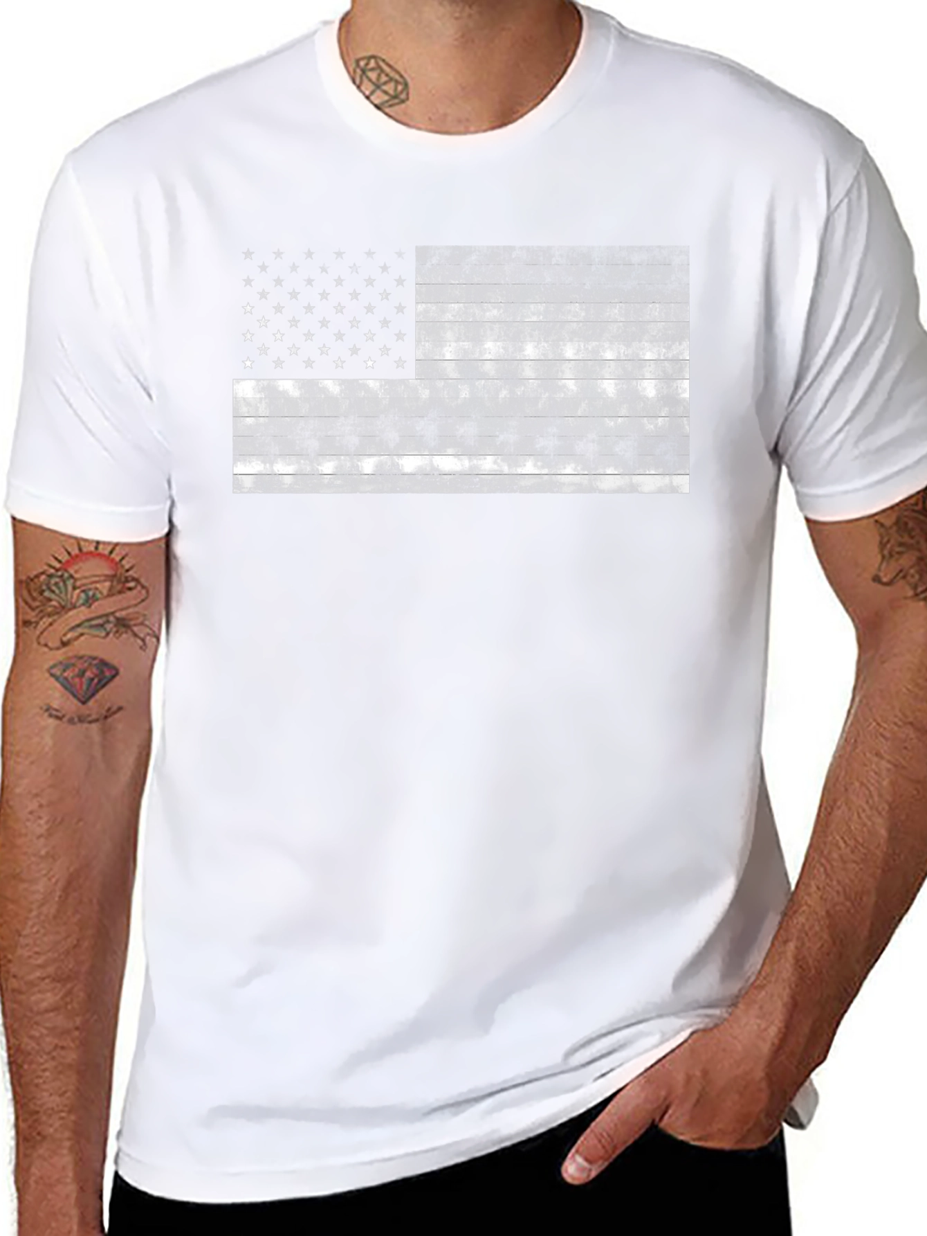 Distressed American Flag Graphic T-Shirt