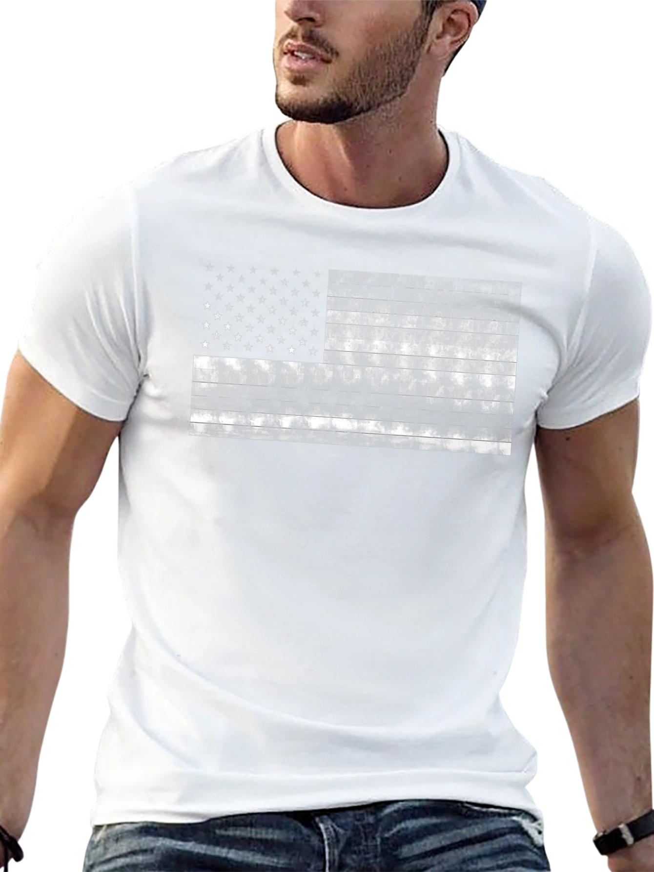 Distressed American Flag Graphic T-Shirt