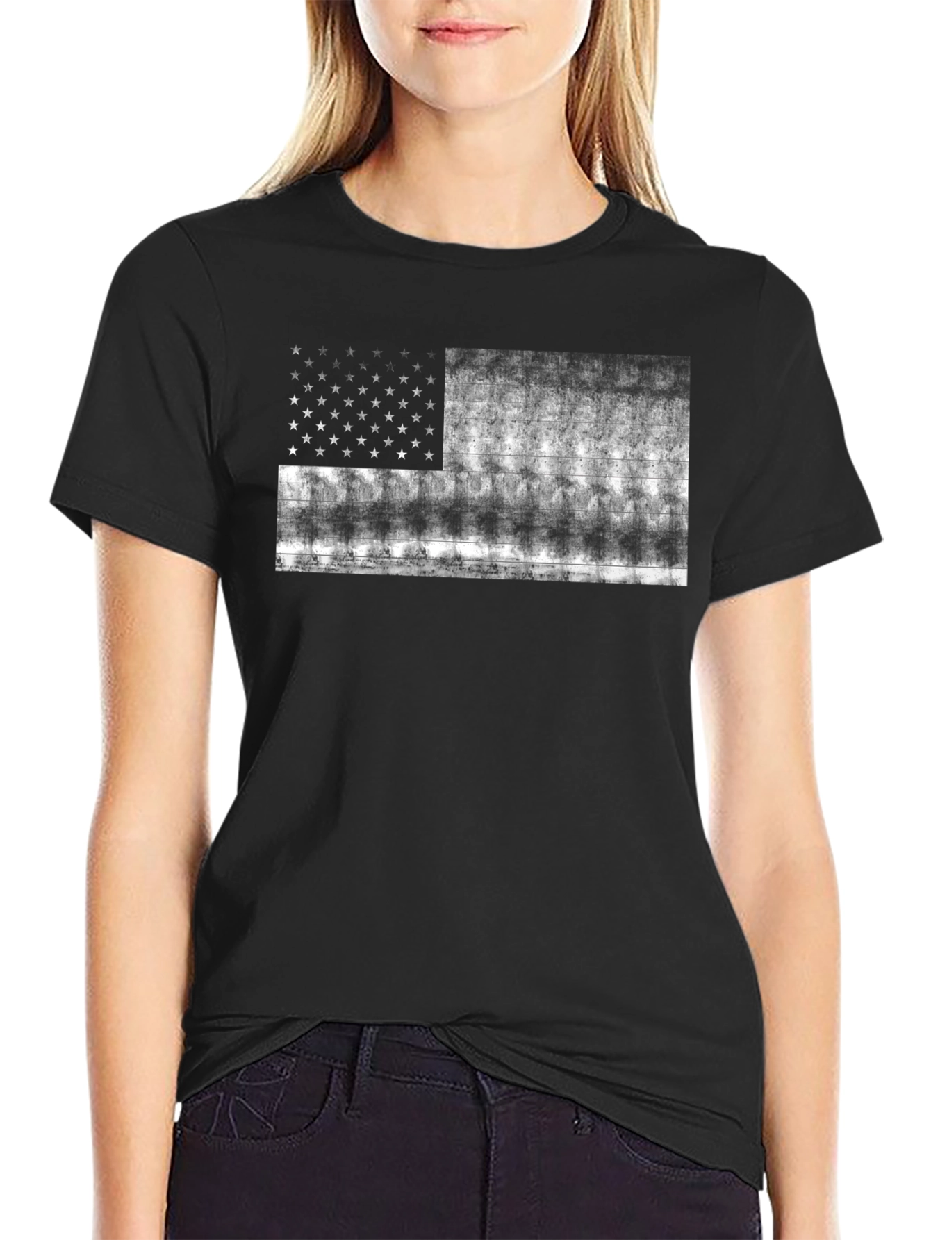 Distressed American Flag Graphic T-Shirt