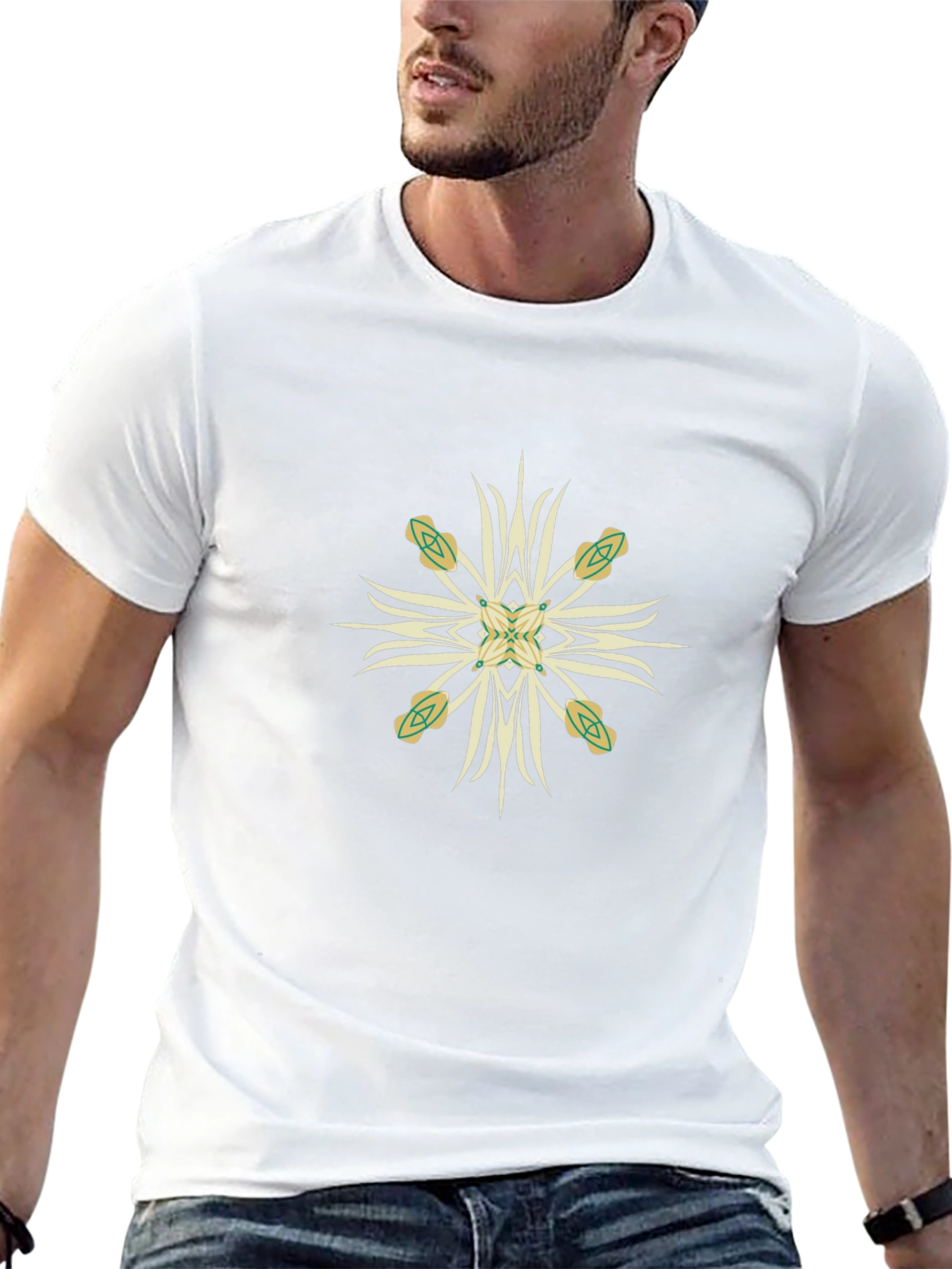 Abstract Graphic Print Black T-Shirt