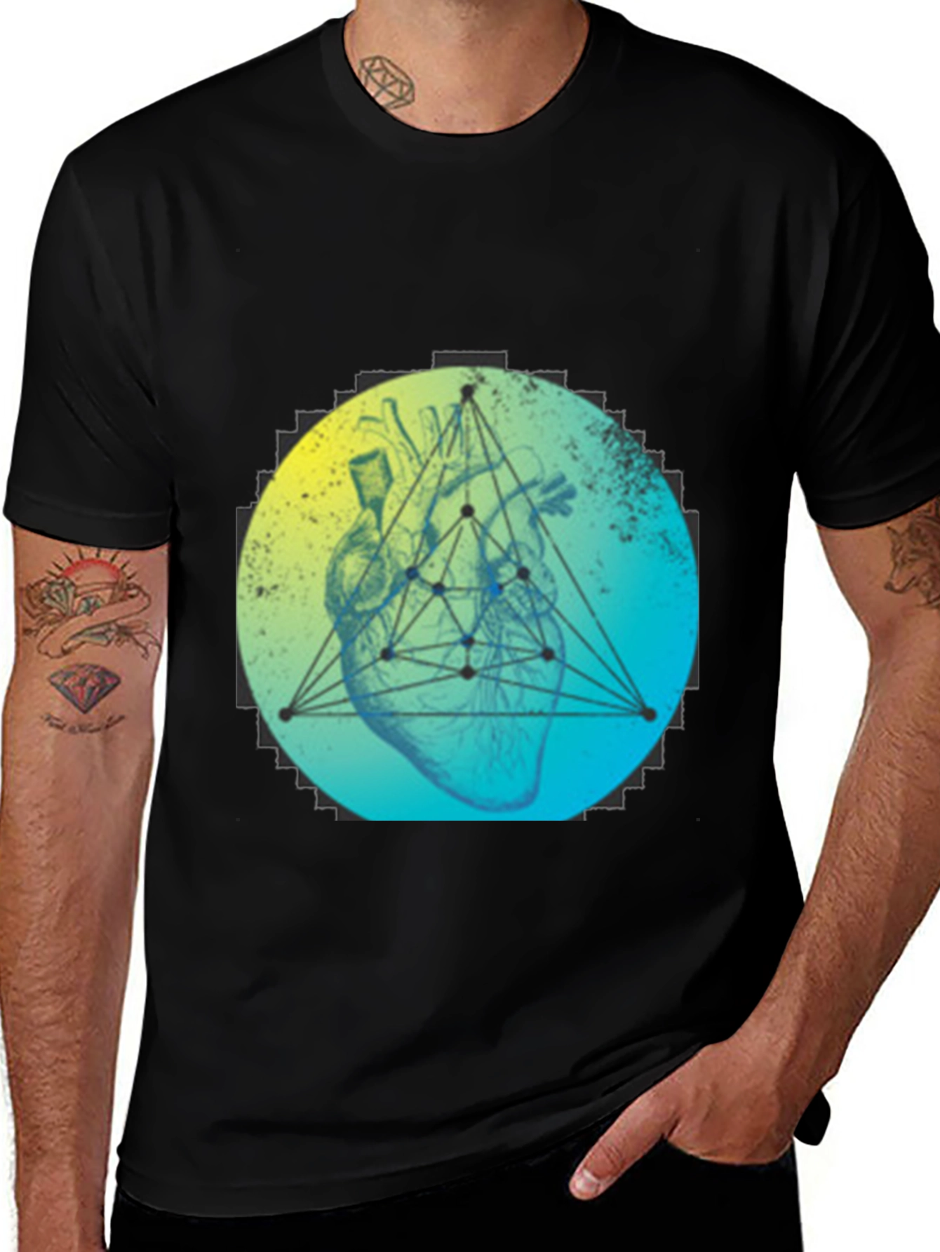 Geometric Heart T-Shirt - Modern Graphic Tee