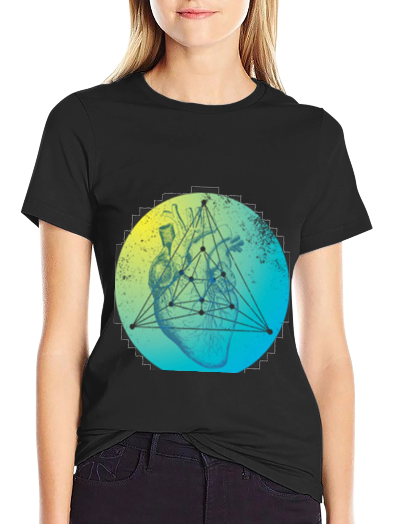 Geometric Heart T-Shirt - Modern Graphic Tee