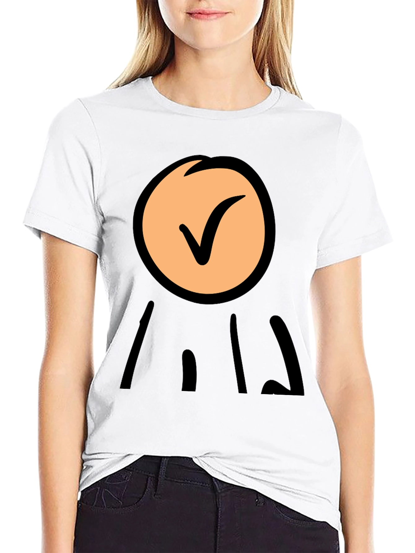 Check Mark Symbol Graphic Black Tee