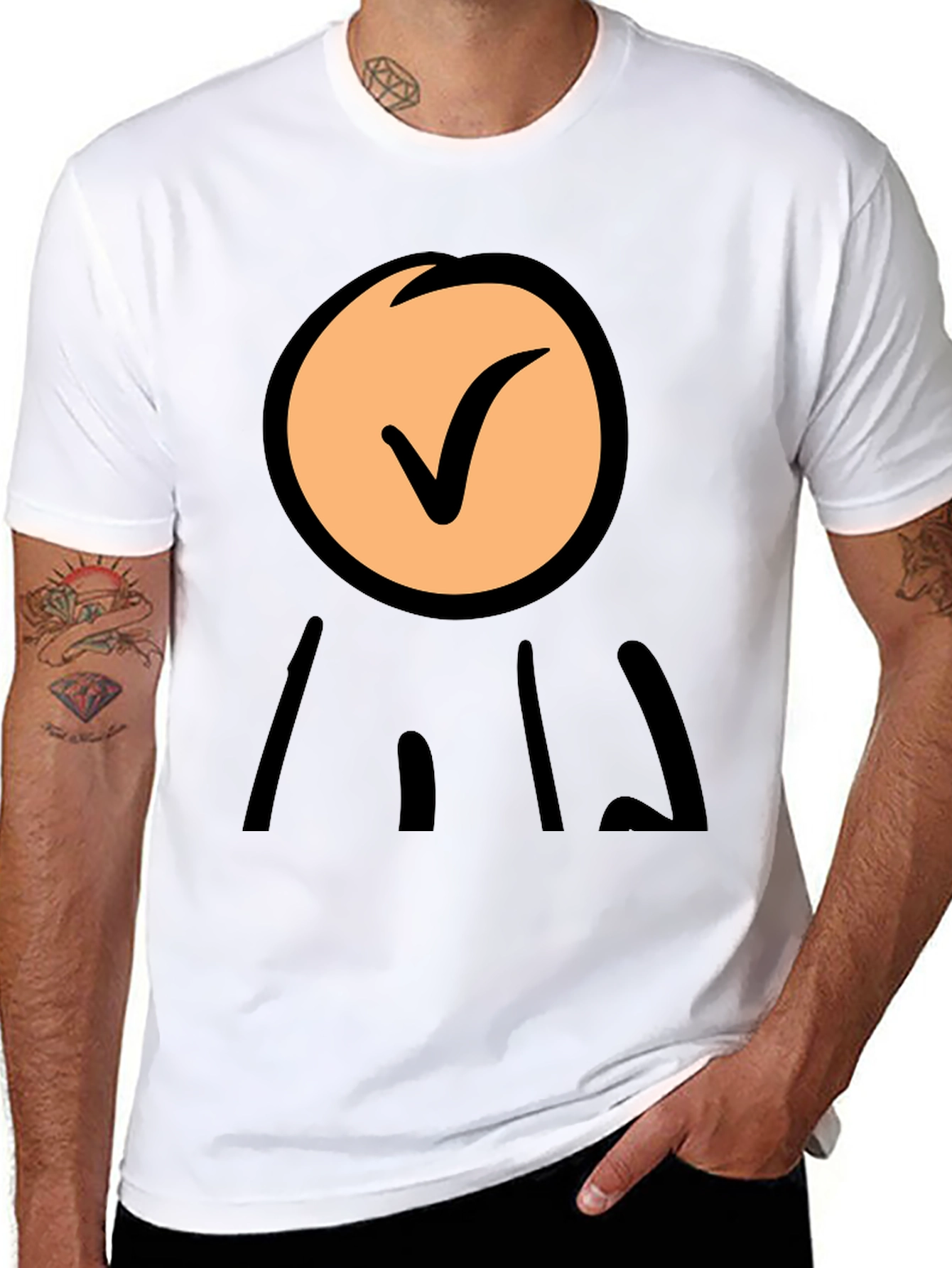Check Mark Symbol Graphic Black Tee