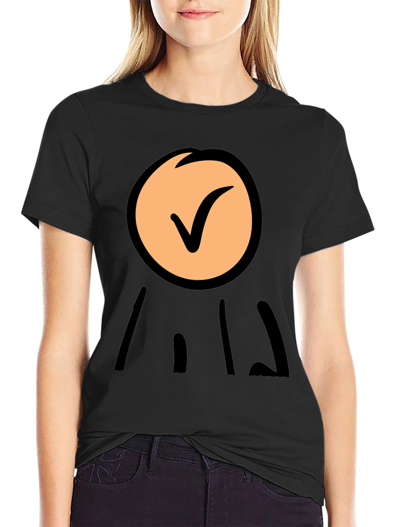 Check Mark Symbol Graphic Black Tee