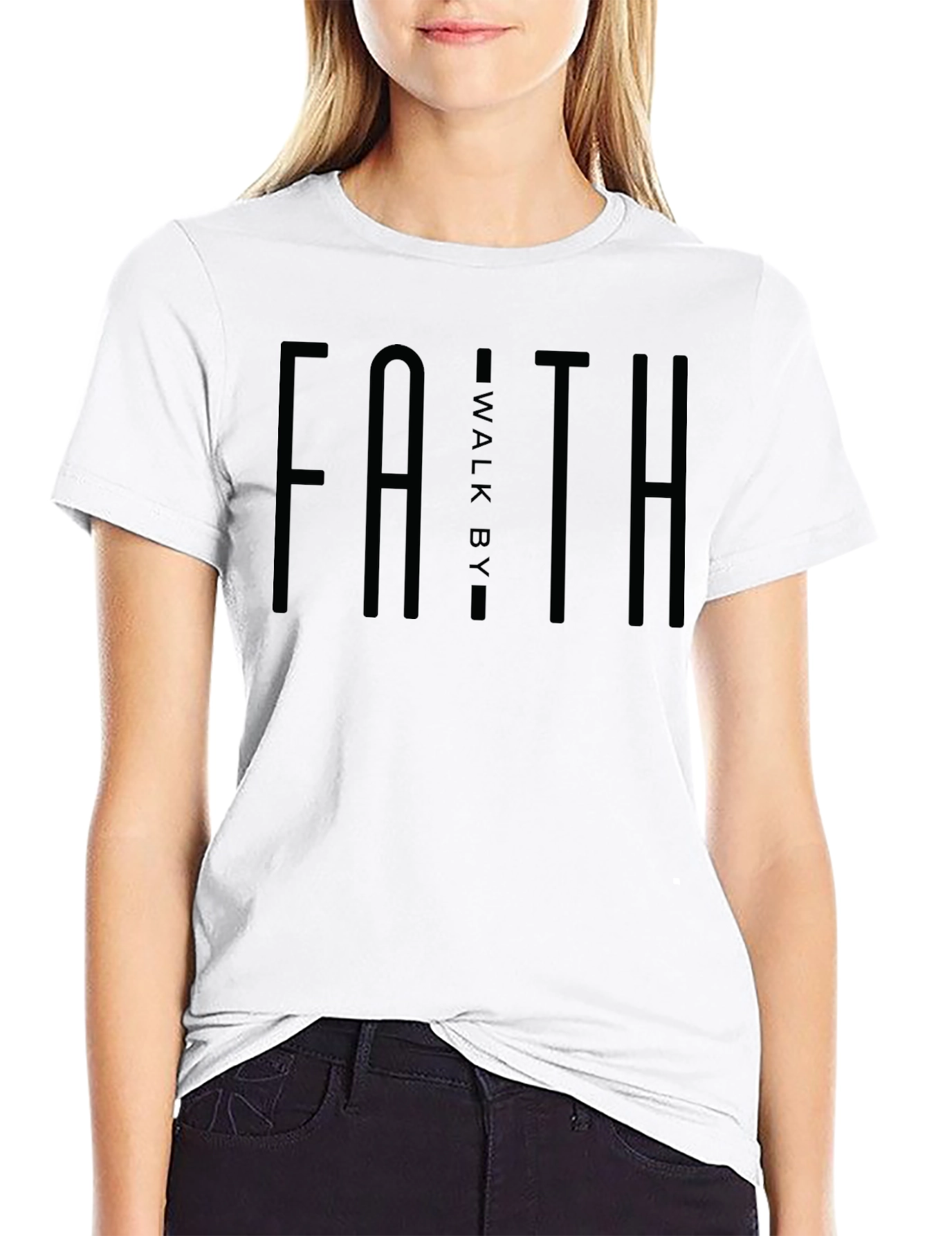 Faith Walk By T-Shirt - Christian Apparel