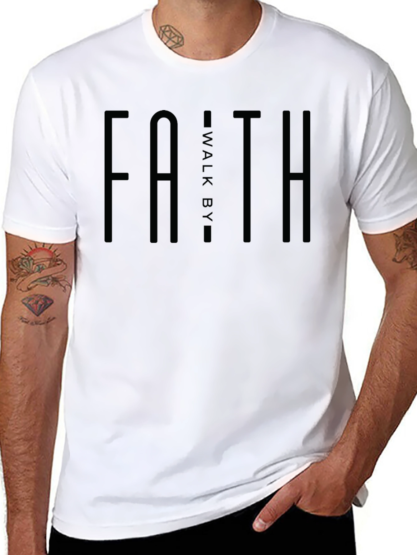 Faith Walk By T-Shirt - Christian Apparel