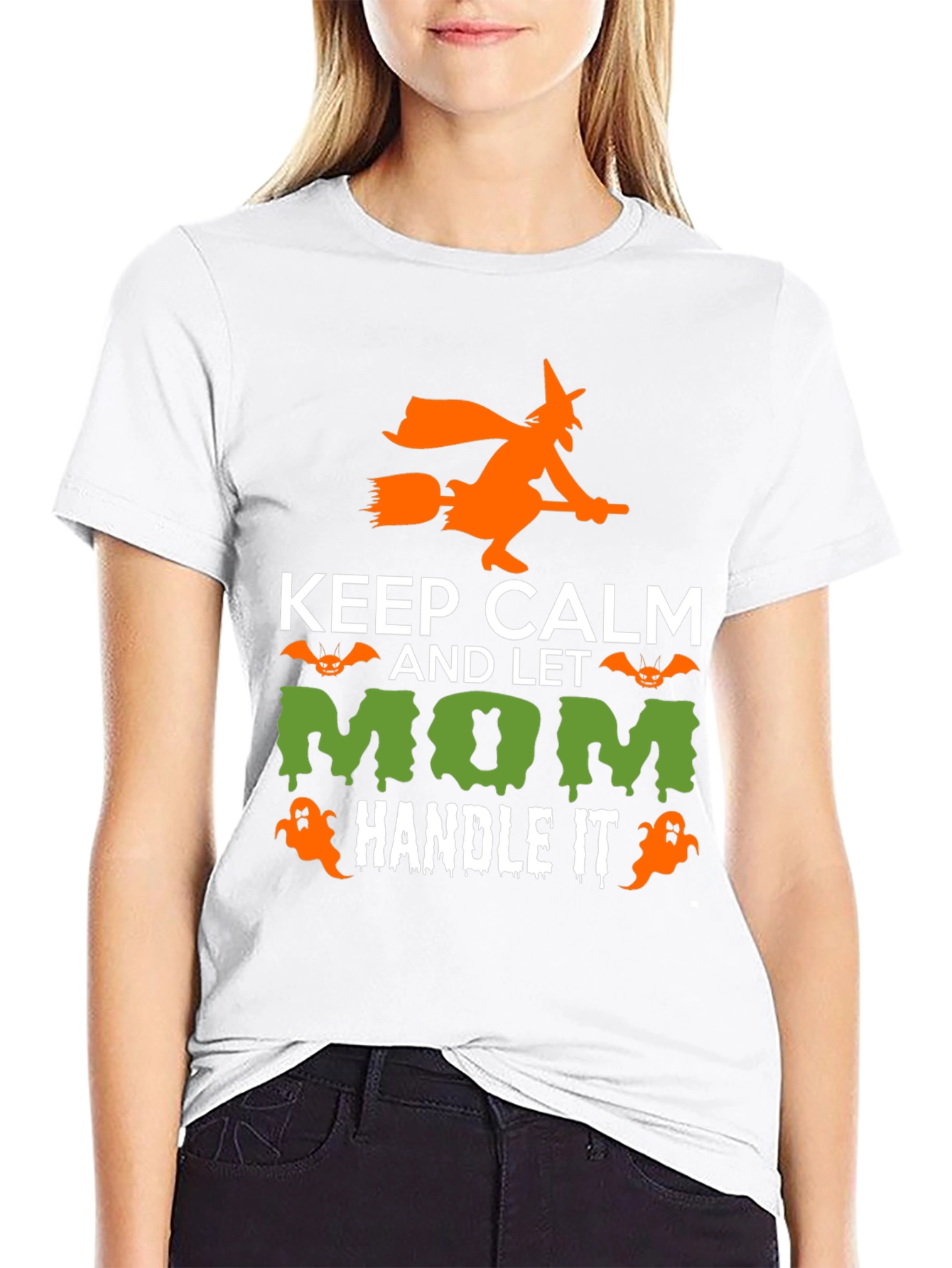 Keep Calm Halloween Mom Graphic T-Shirt