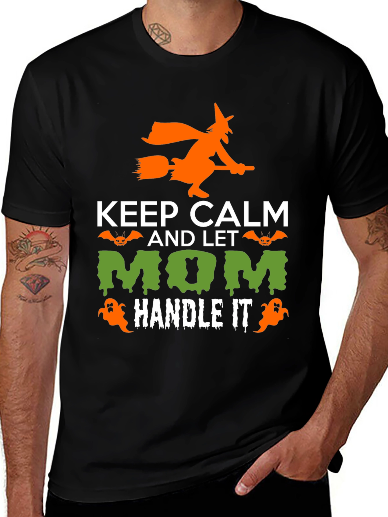 Keep Calm Halloween Mom Graphic T-Shirt