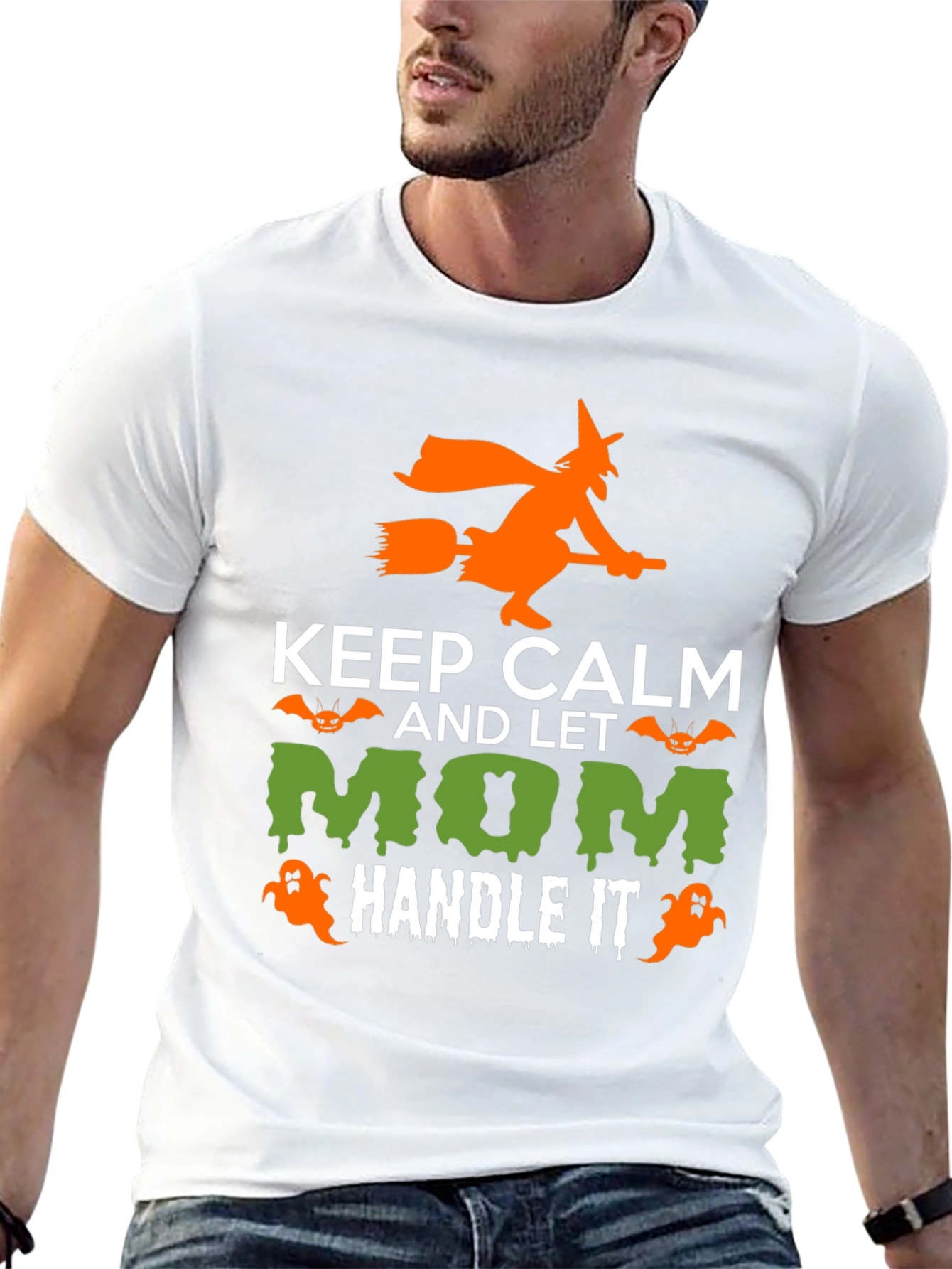 Keep Calm Halloween Mom Graphic T-Shirt