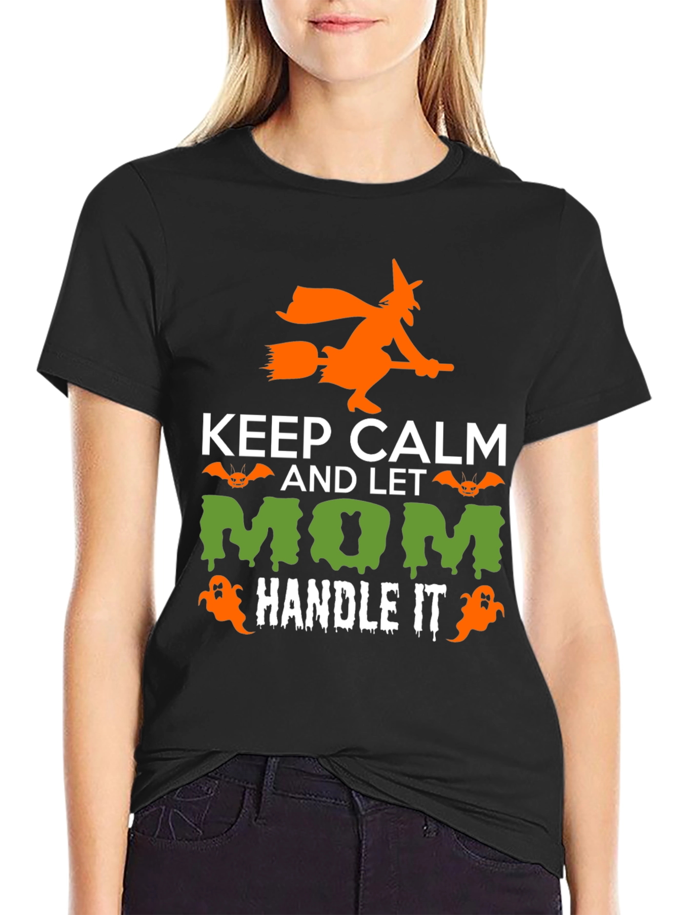 Keep Calm Halloween Mom Graphic T-Shirt