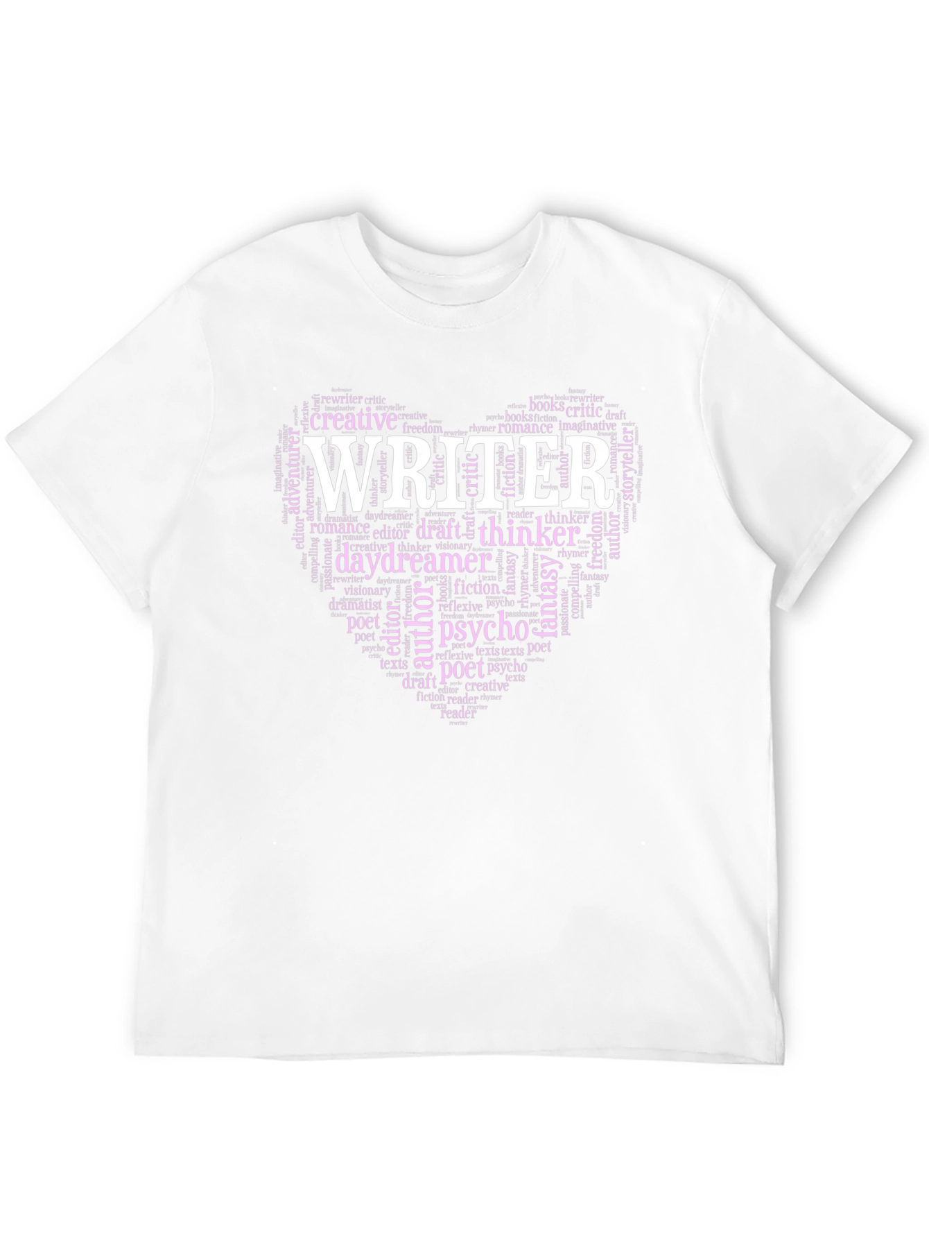Writer Word Art Heart Graphic Tee